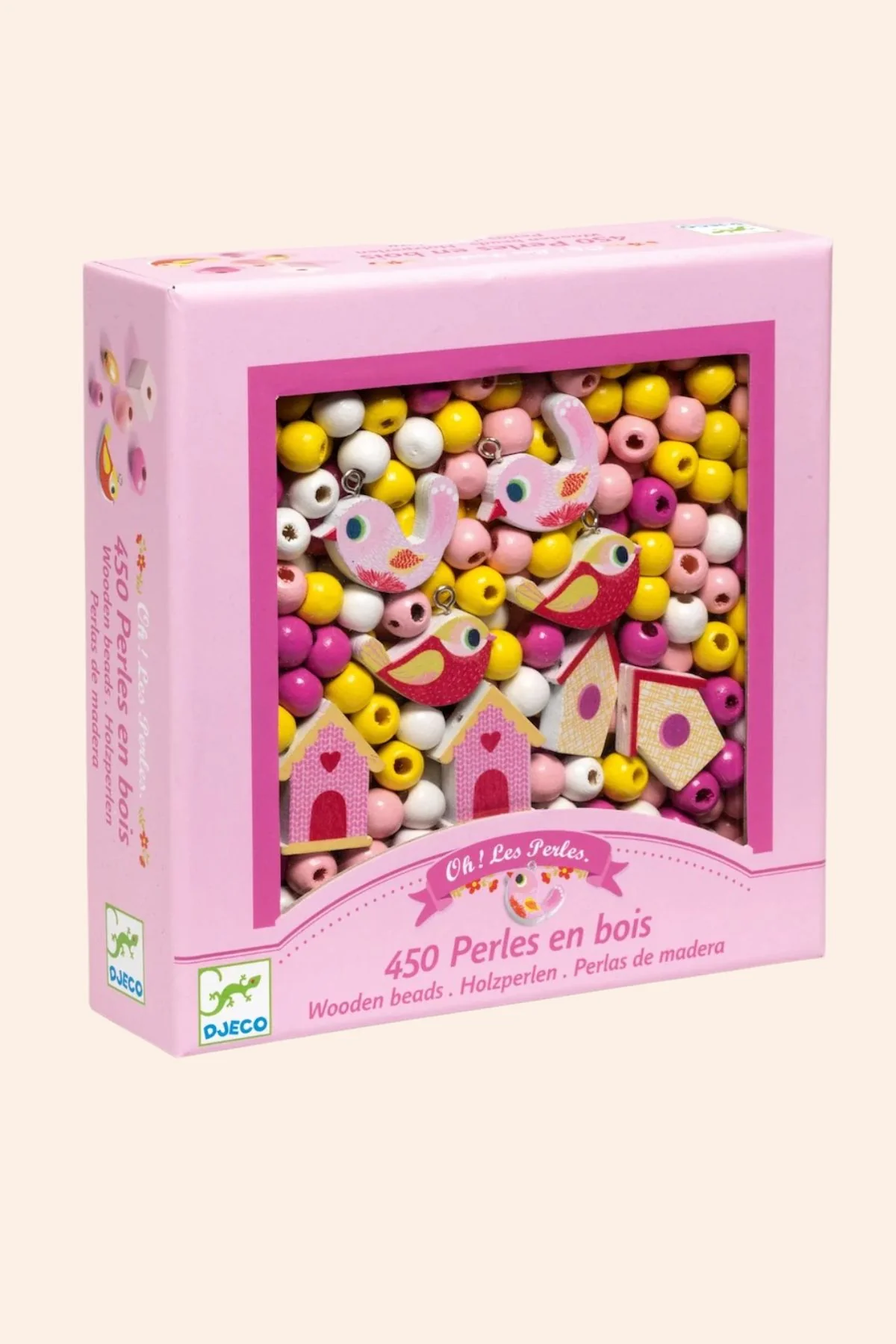 Djeco - 450 Wooden Beads - Birds