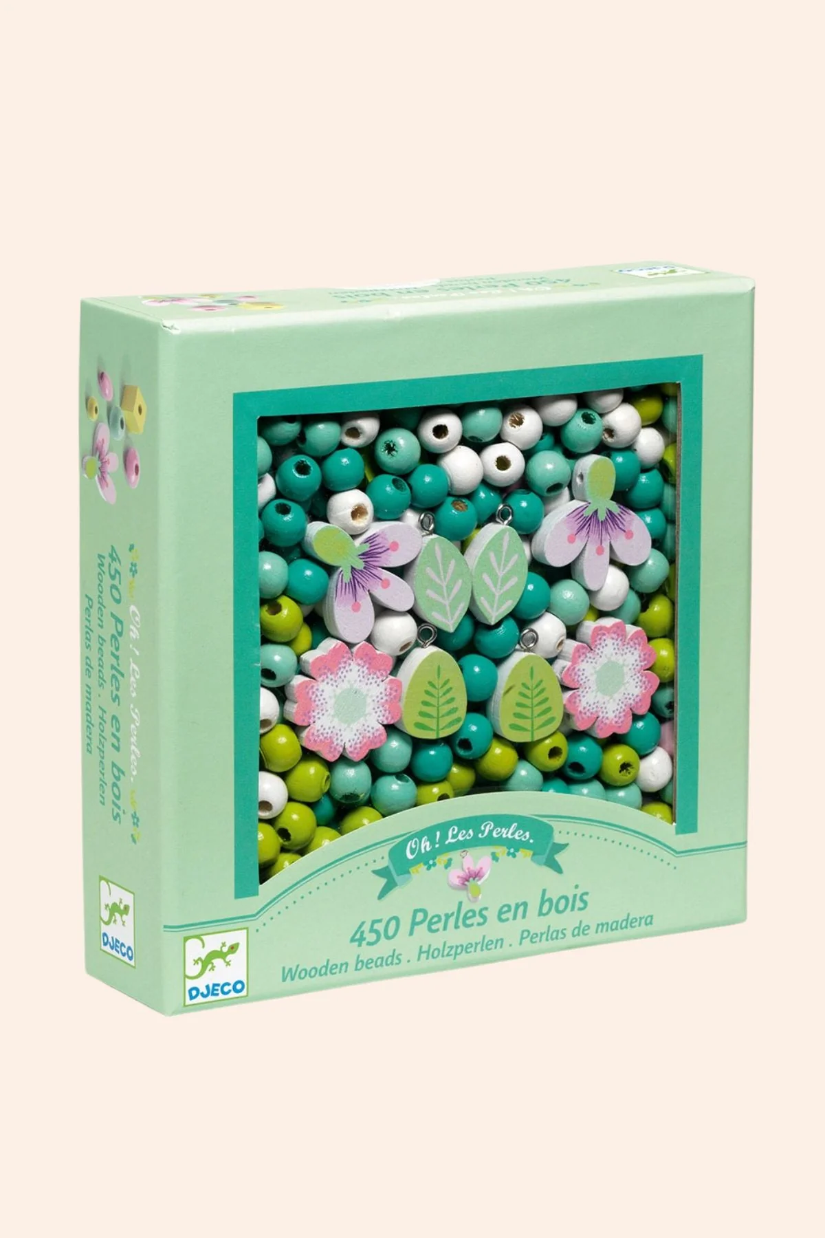 Djeco - 450 Wooden Beads and Flowers