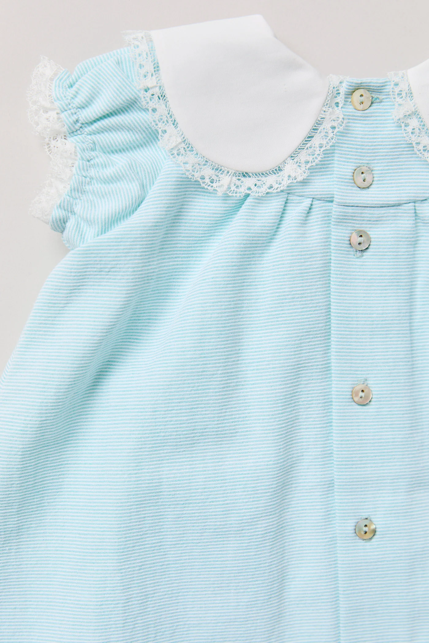 Baby Bubble Dress in Plain Blue Stripes - Image 7