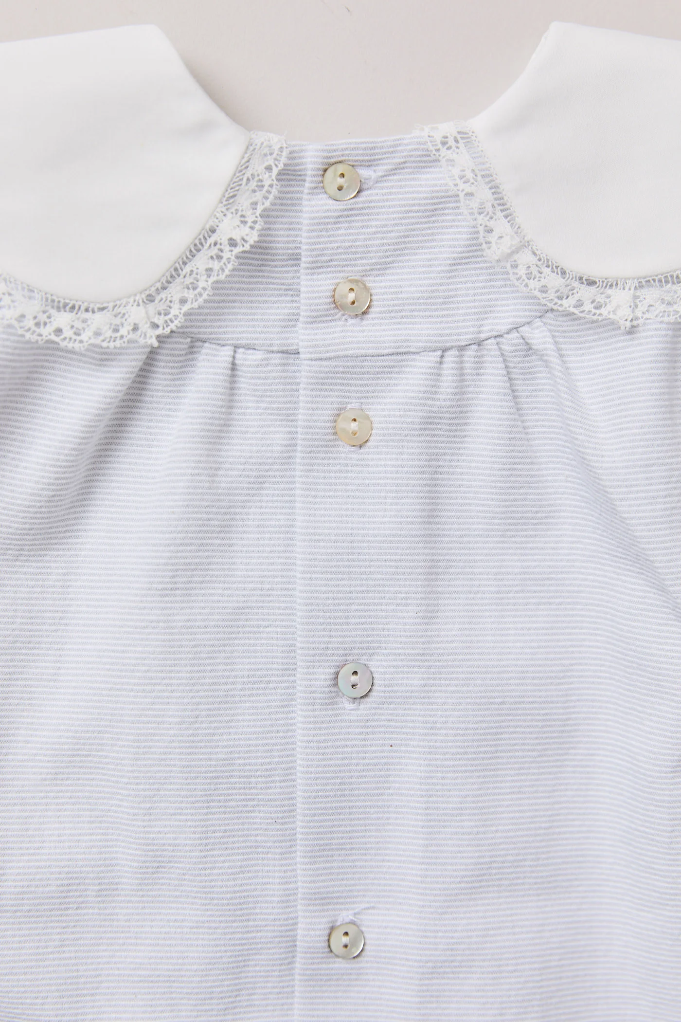 Baby Bubble Dress in Plain Grey Stripes - Image 8