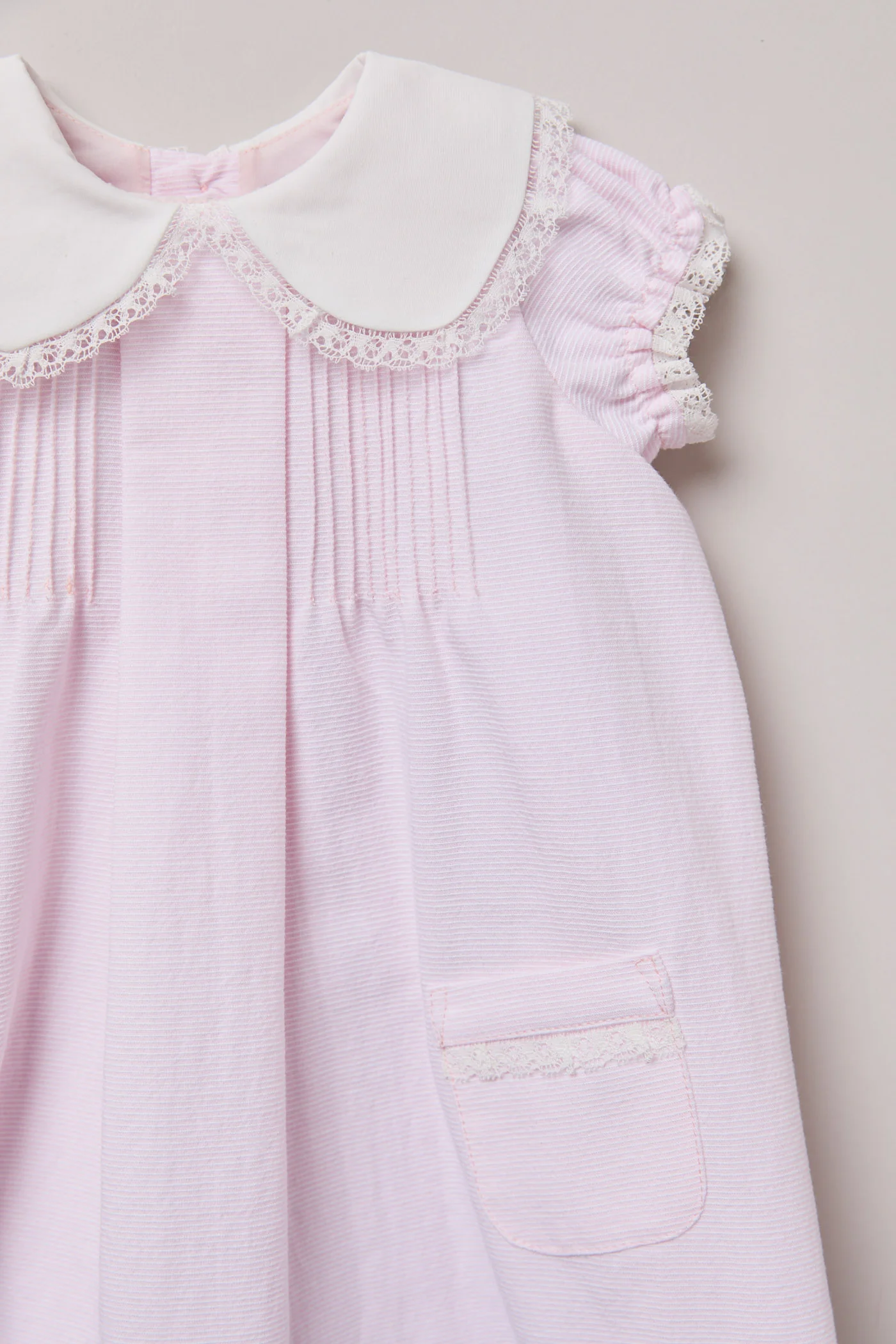 Baby Bubble Dress in Pink Stripes - Image 4