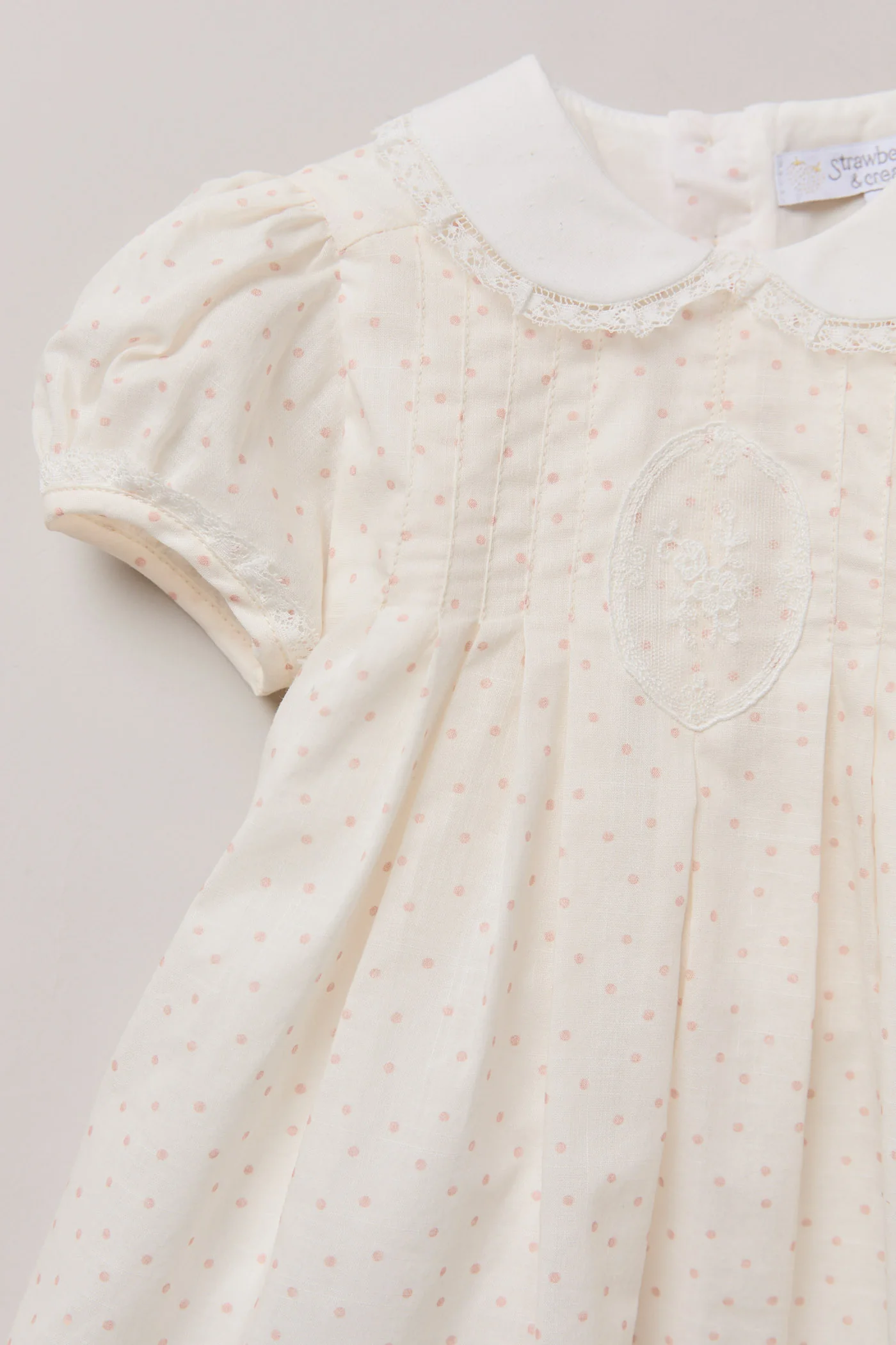 Baby Eloise Dress in Blush Polka Dots - Image 3