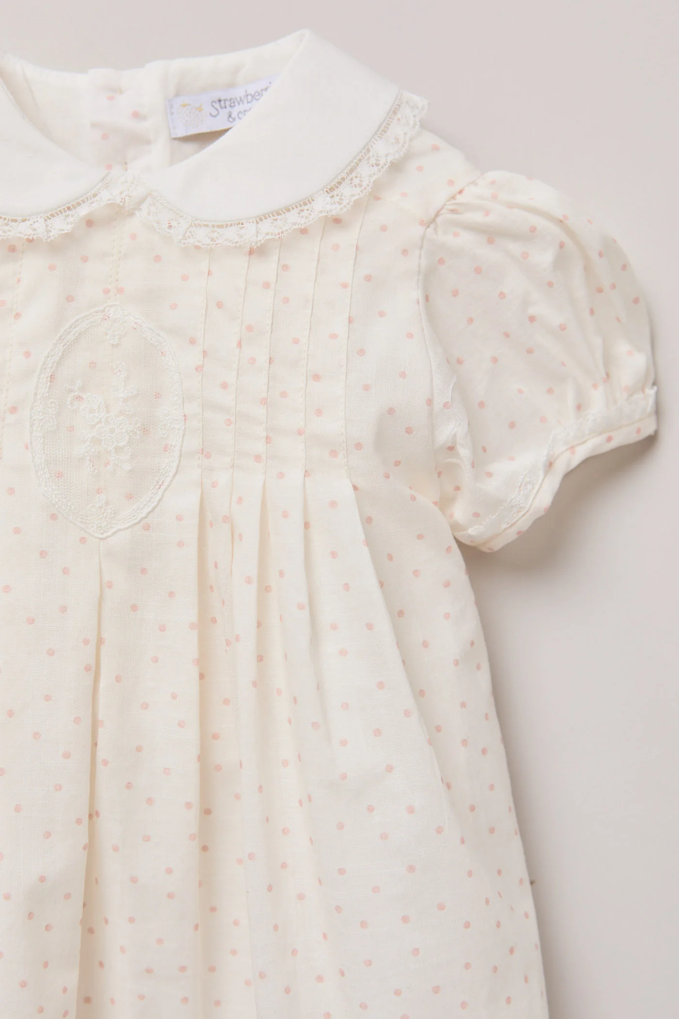 Baby Eloise Dress in Blush Polka Dots - Image 4