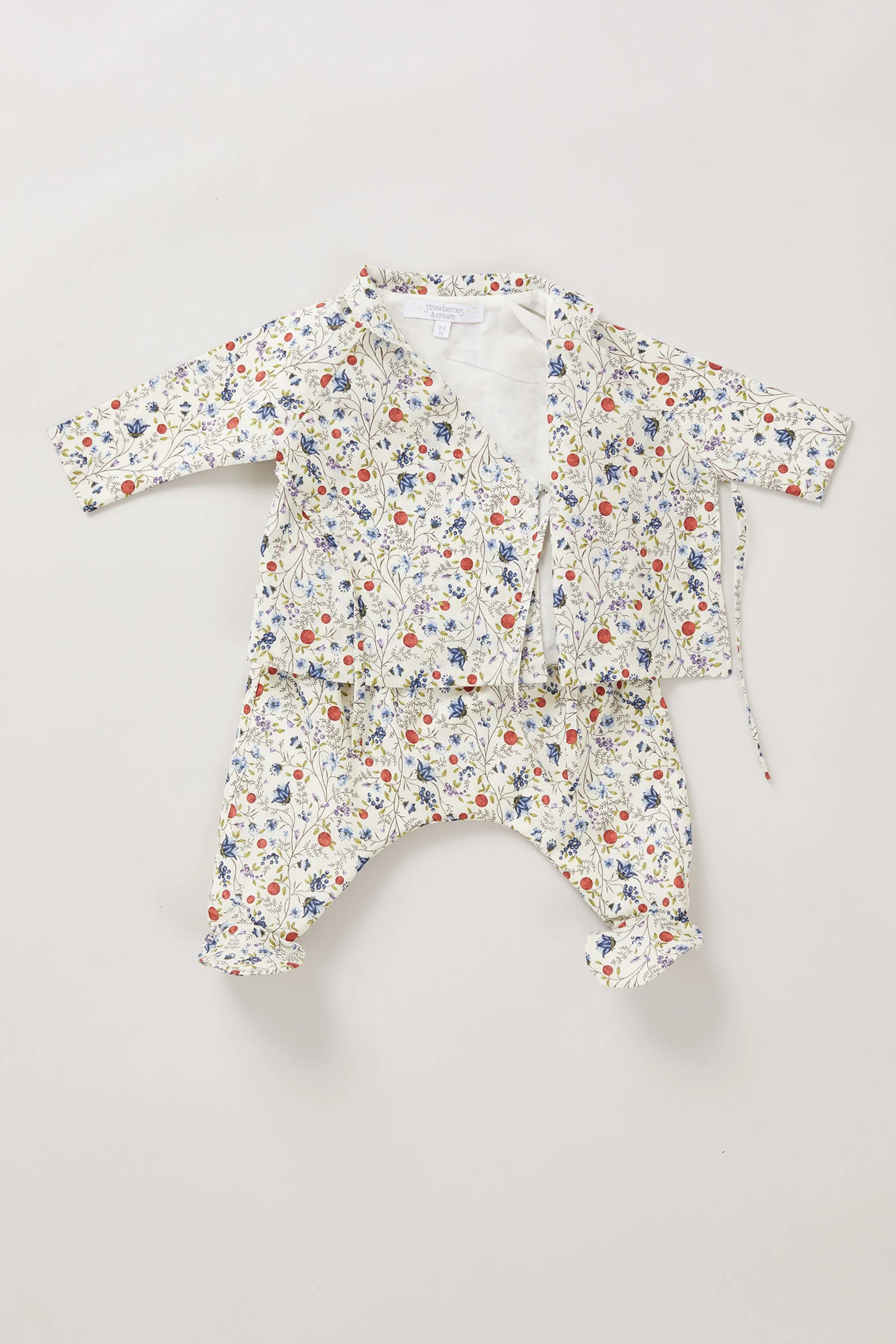 Baby Kimono Set In Spring Red Berries - Image 3