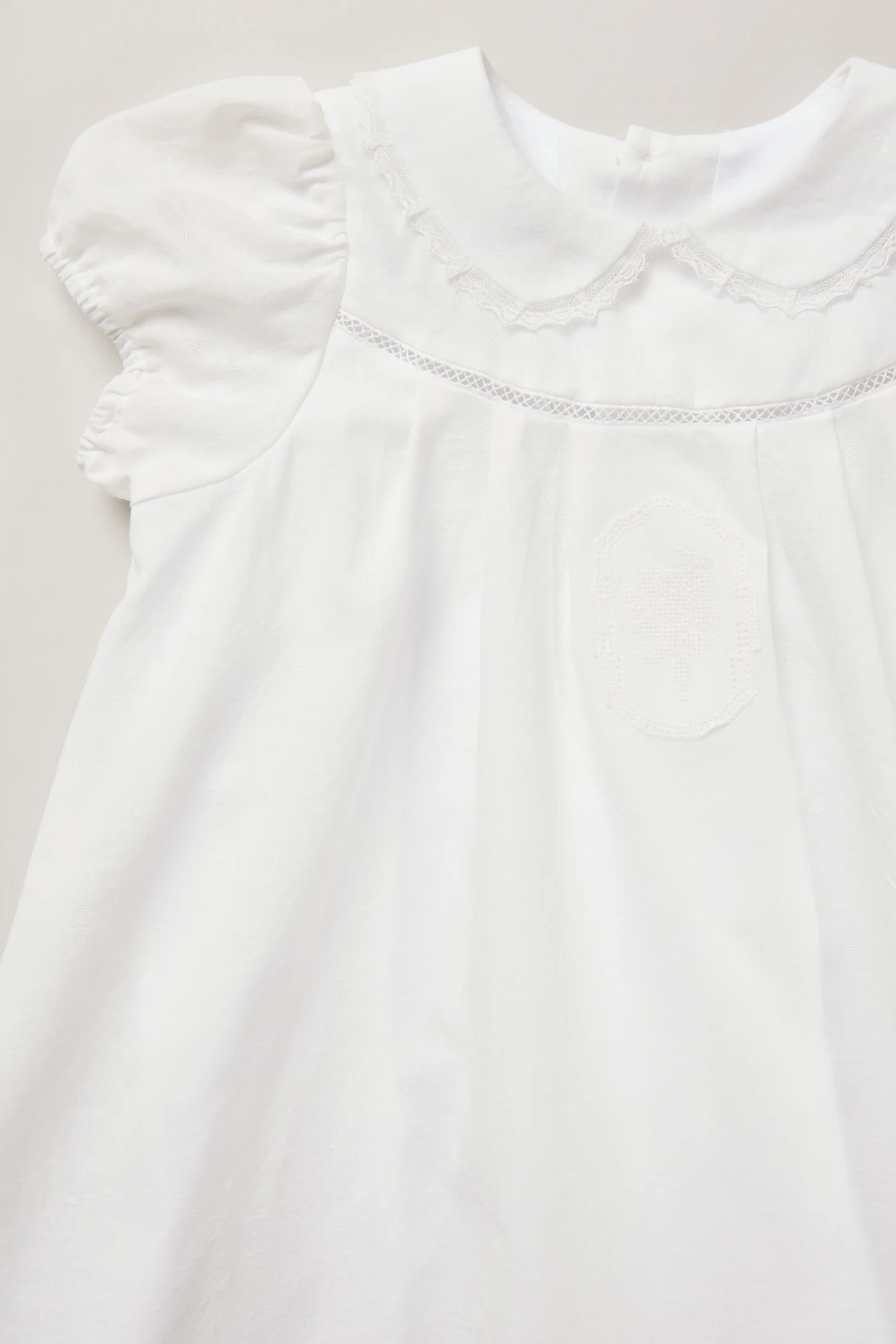 Baby Milk Dress in Soft White Jacquard - Image 3