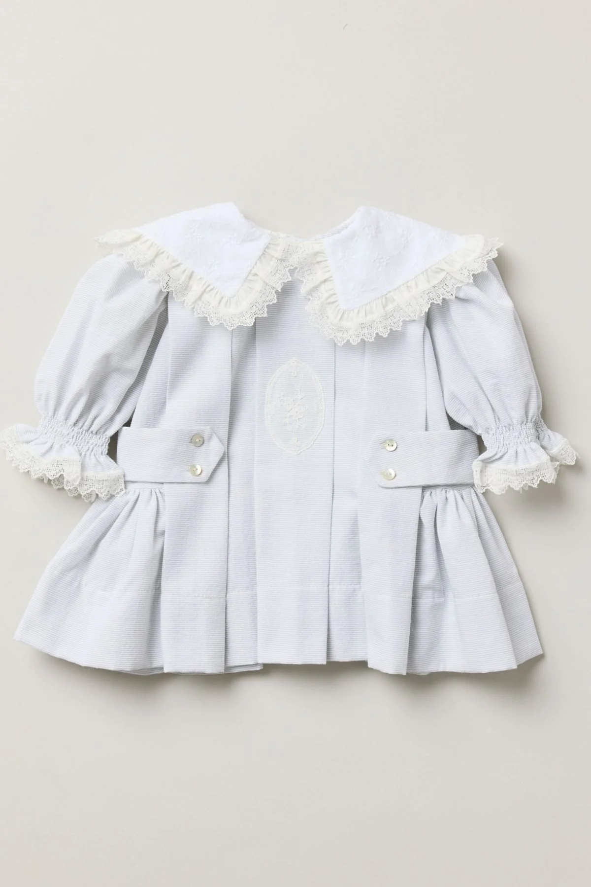 Baby Piano Dress in Light Grey Stripe