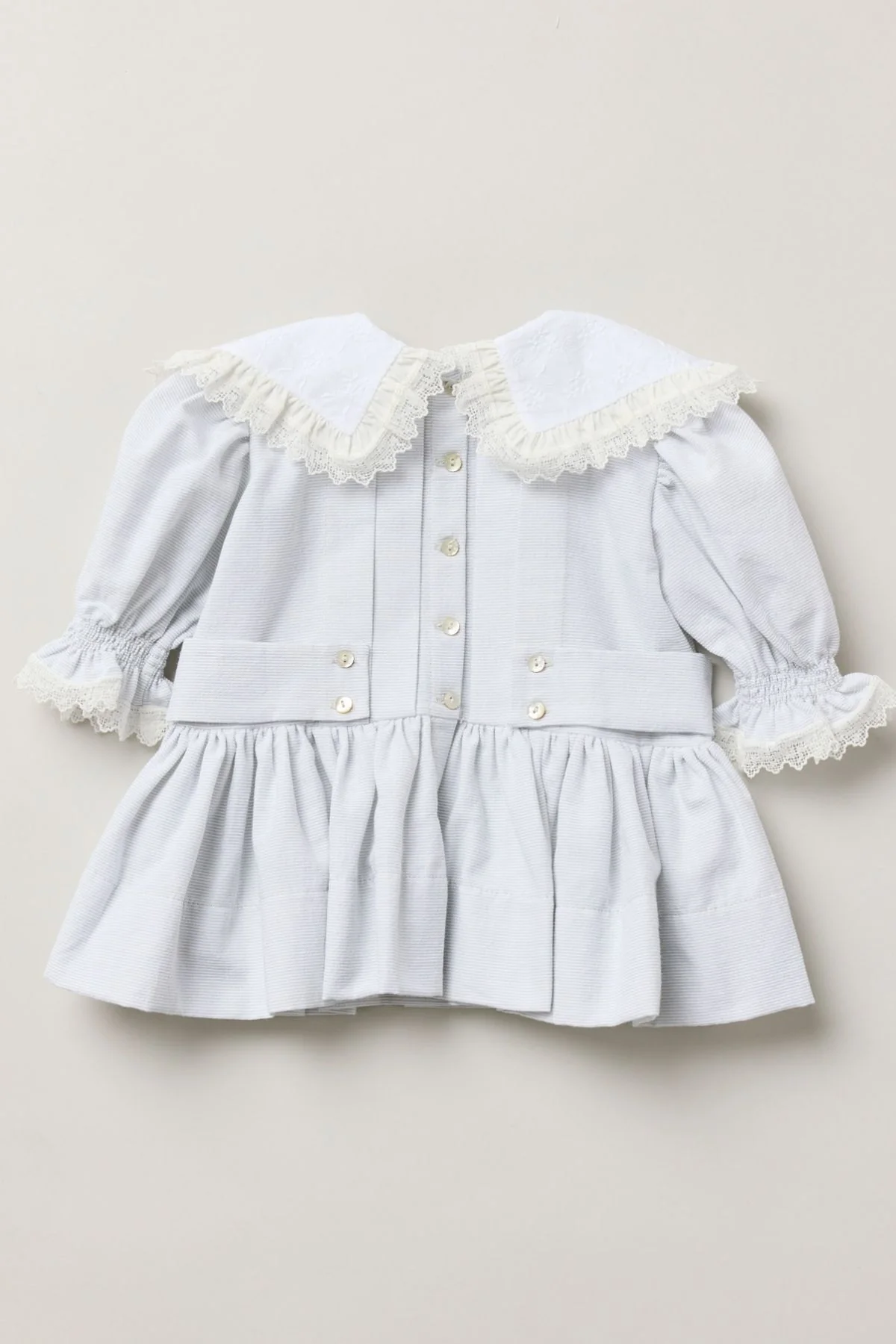 Baby Piano Dress in Light Grey Stripe - Image 2