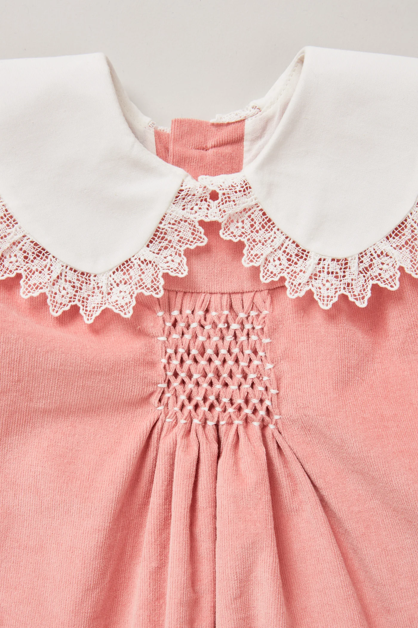 Baby Popcorn Dress in Pink Babycord - Image 3
