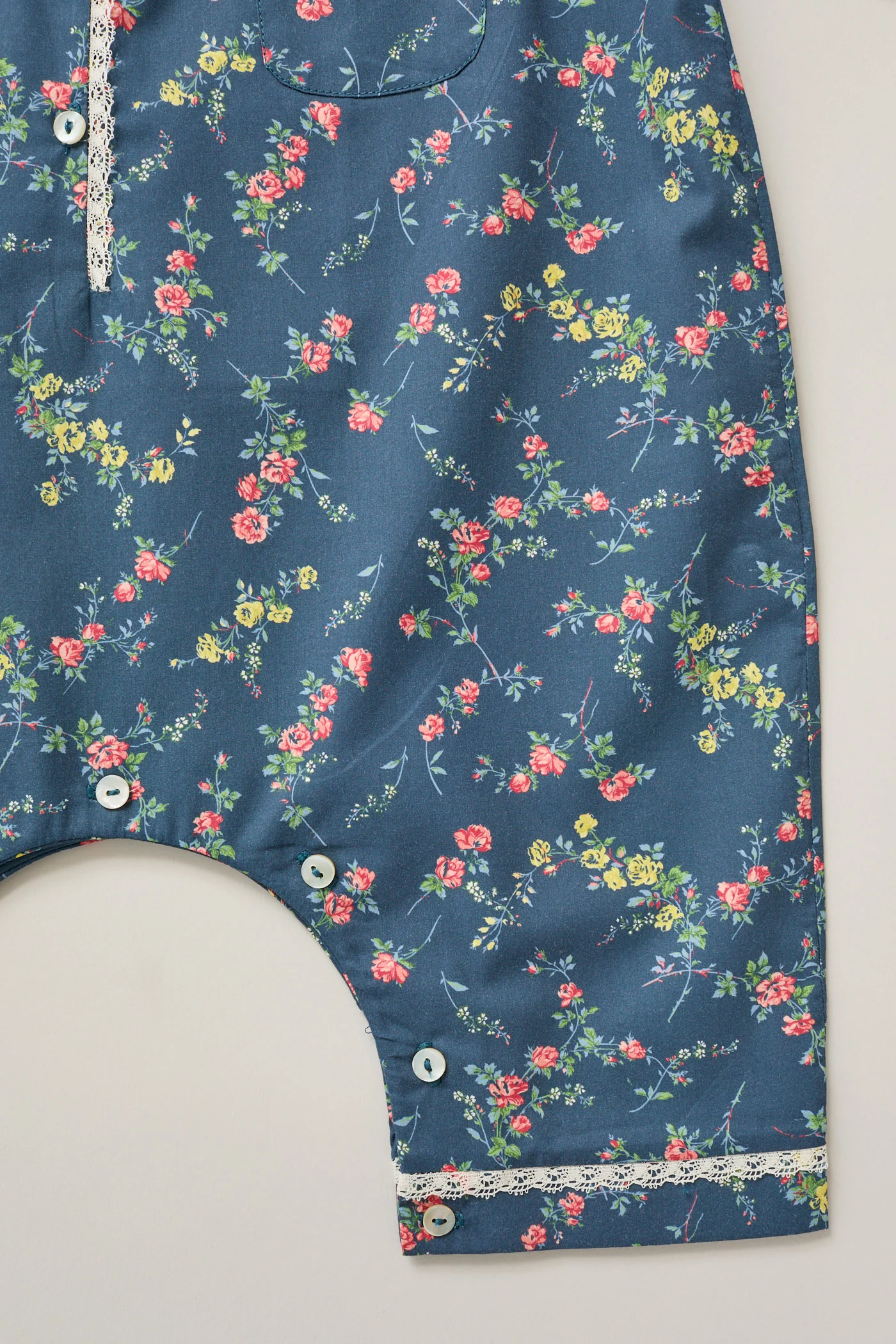 Baby Pyjama in Blue Rose Garden Liberty - Image 6