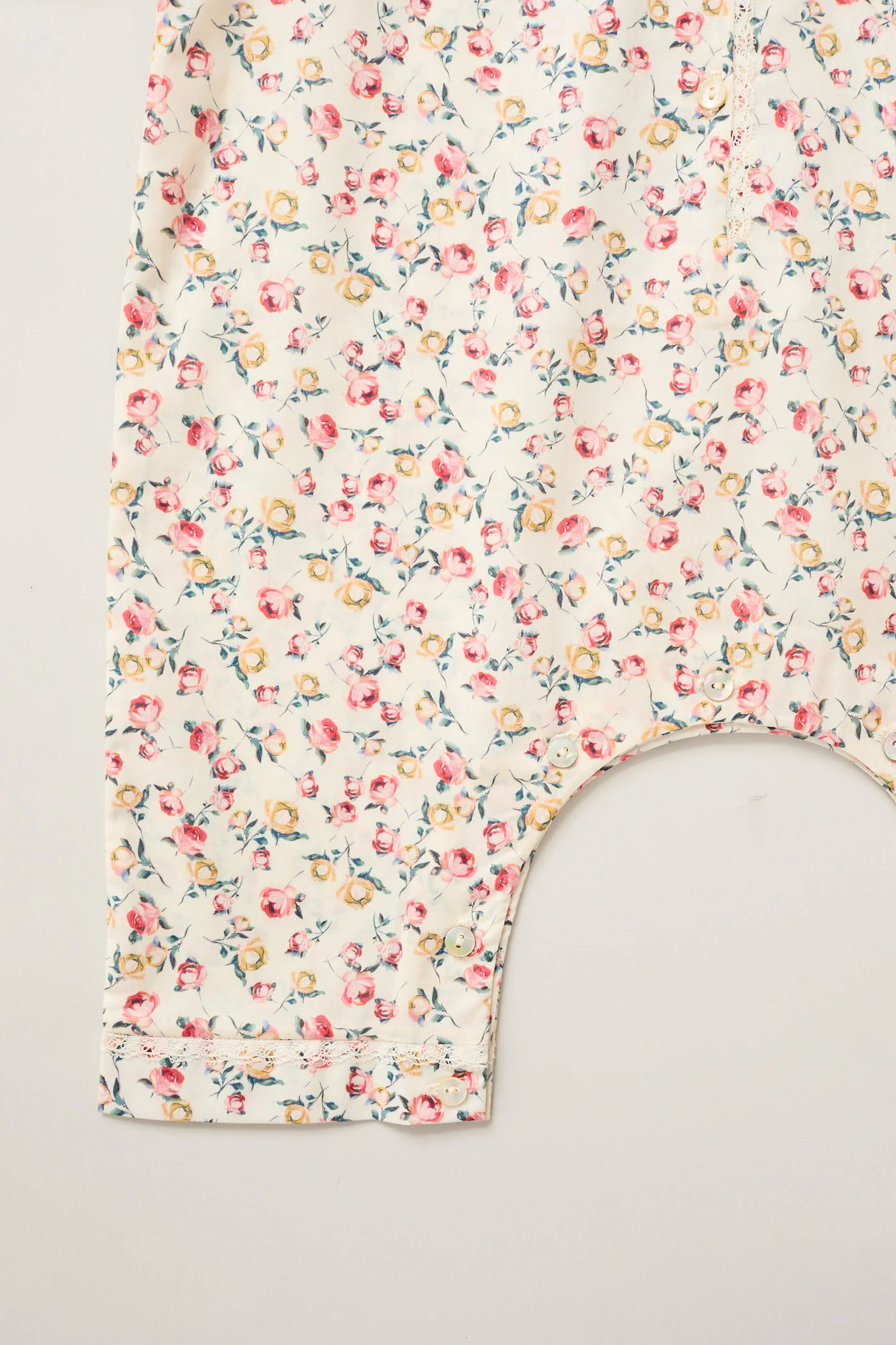 Baby Pyjama in Liberty Print - Cream Rosebuds - Image 4