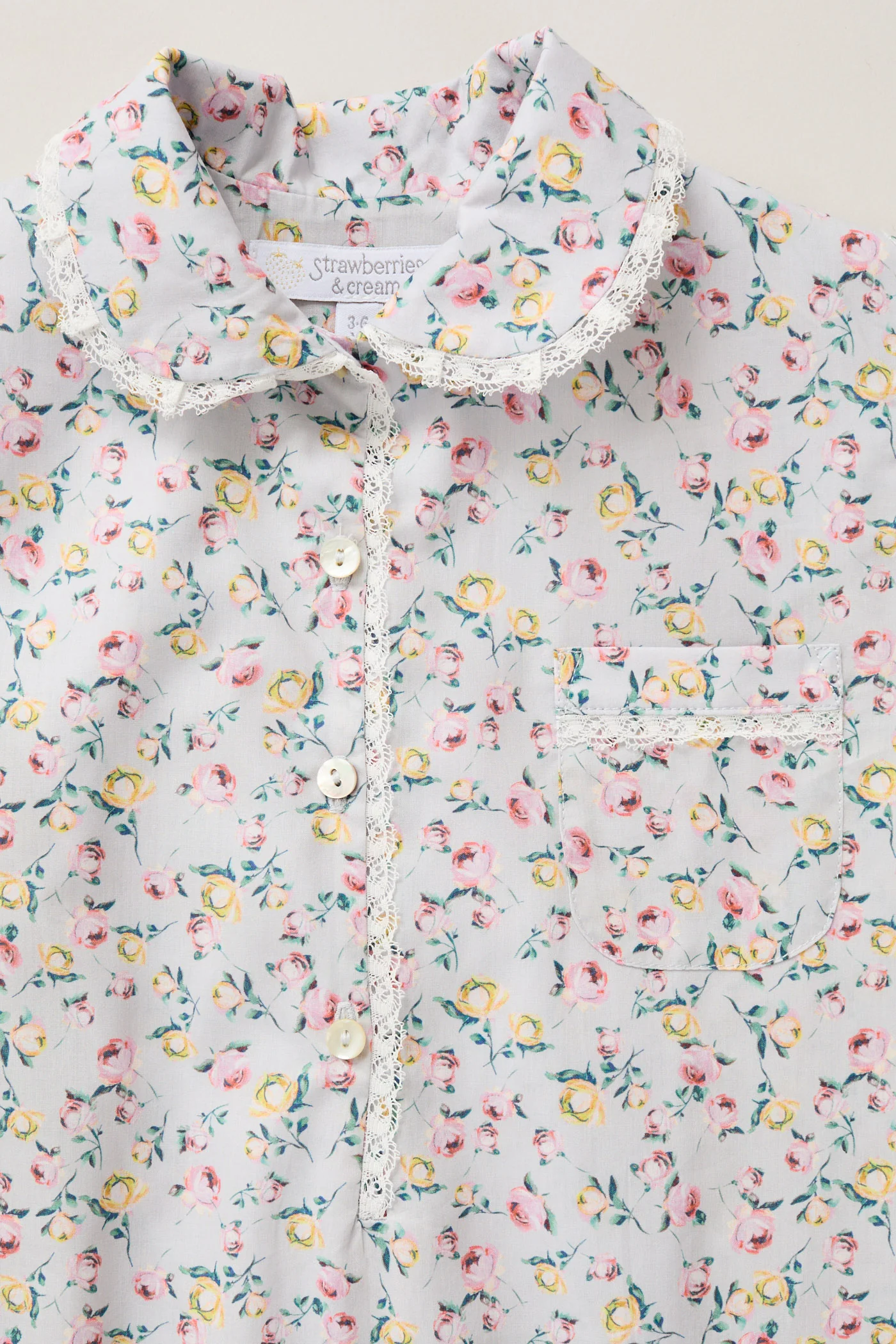 Baby Pyjama in Liberty Print - Lavender Rose - Image 3