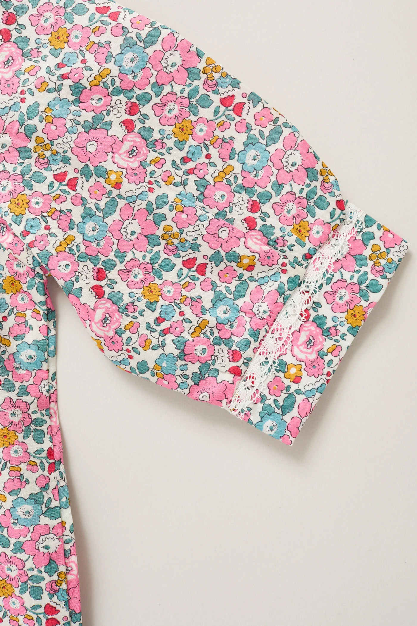 Baby Pyjama in Pink Floral Liberty Print - Image 5