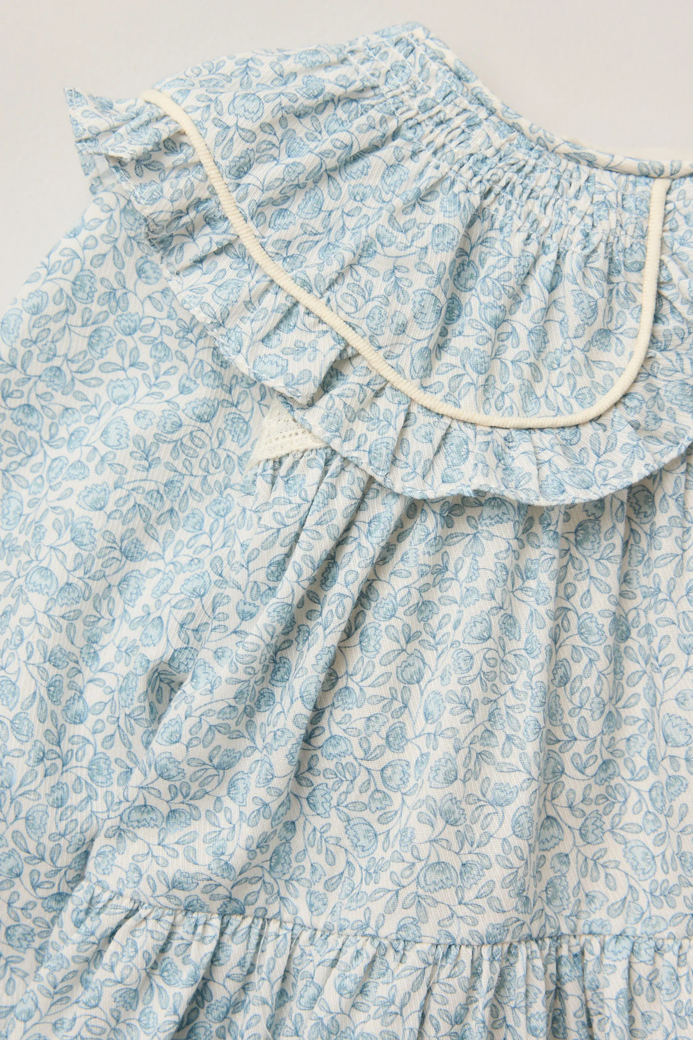 Baby Raspberry Dress in Blue Flower - Image 3