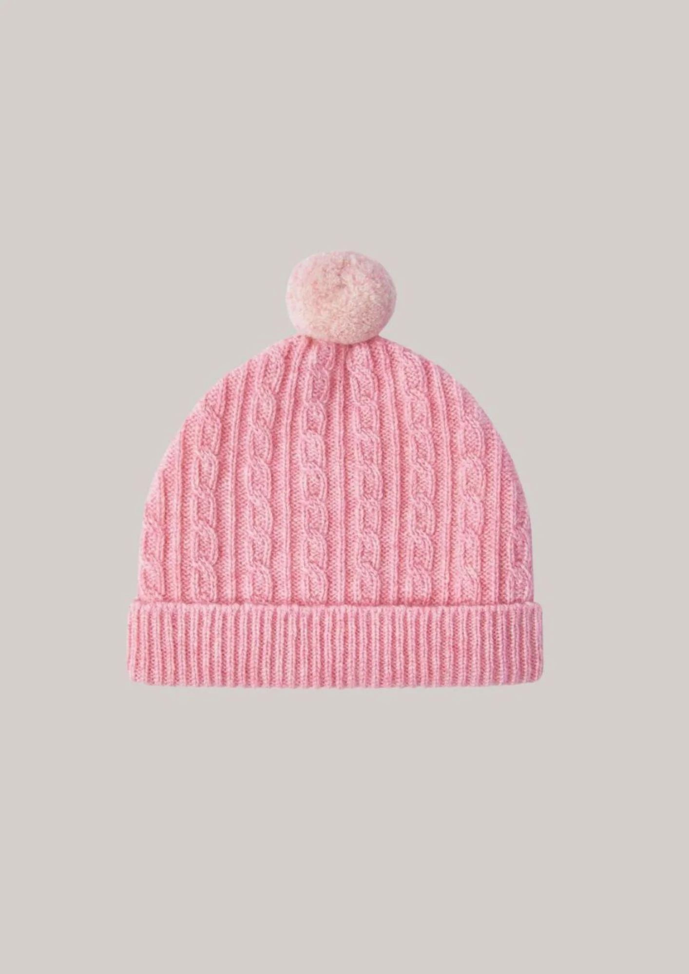 Brora Cashmere Pom Pom Hat - Petal