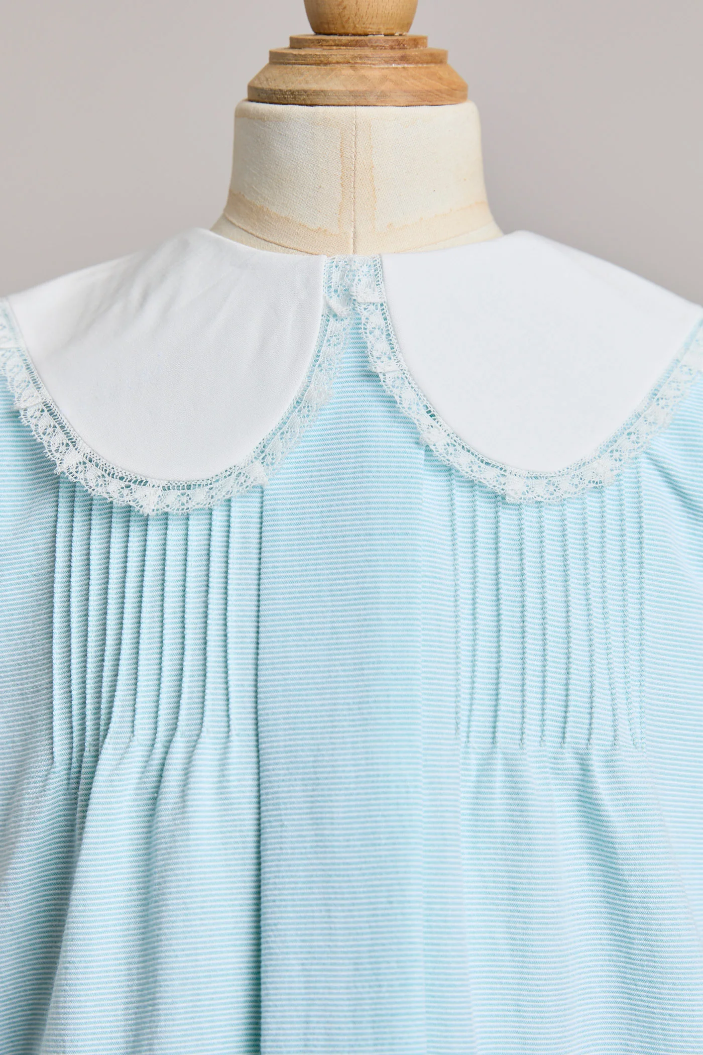 Bubble Dress Plain Blue Stripes - Image 10