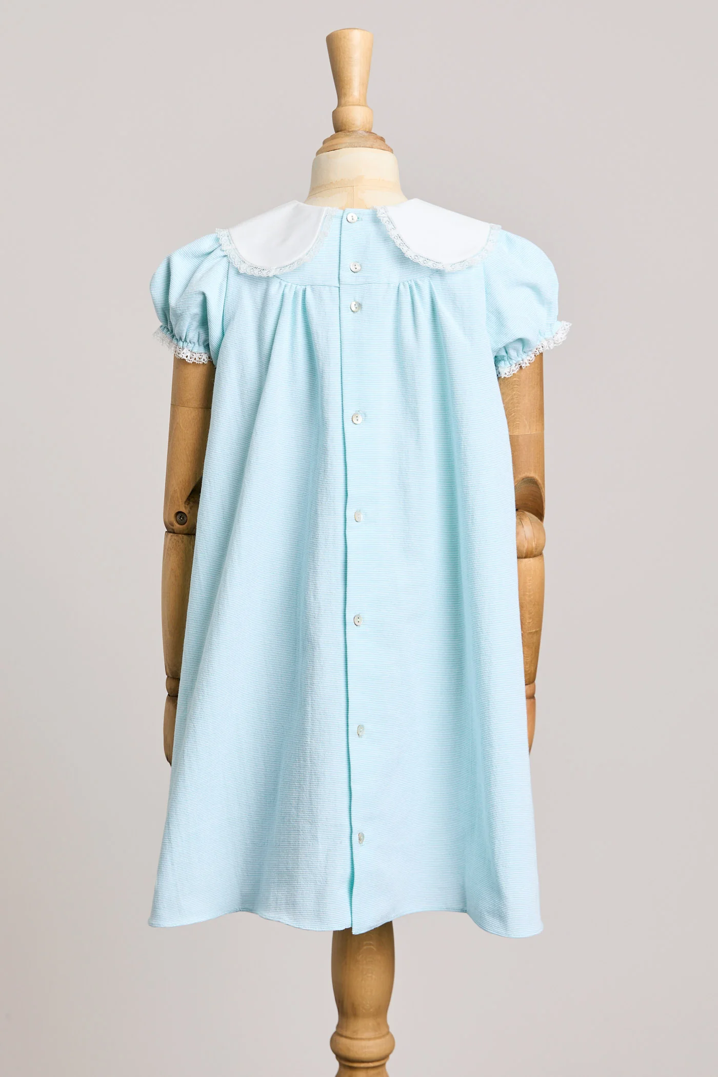 Bubble Dress Plain Blue Stripes - Image 3
