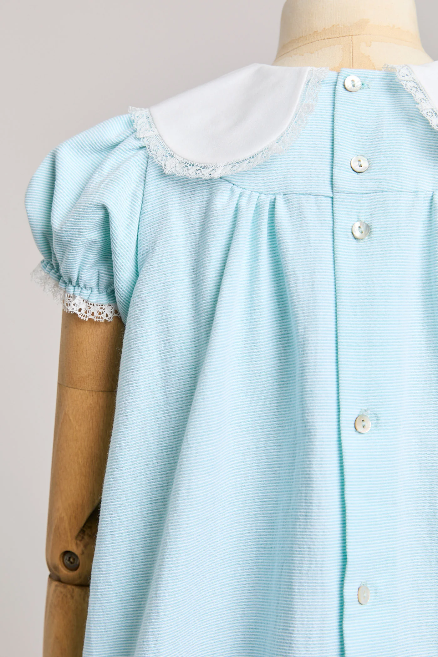 Bubble Dress Plain Blue Stripes - Image 8