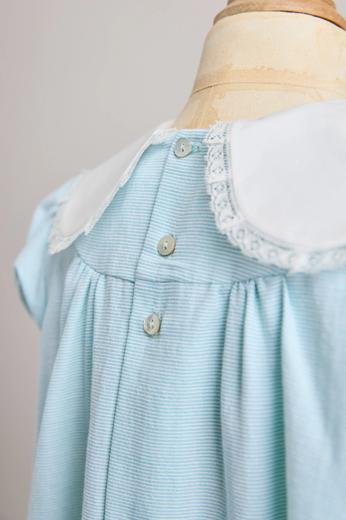 Bubble Dress Plain Blue Stripes - Image 9