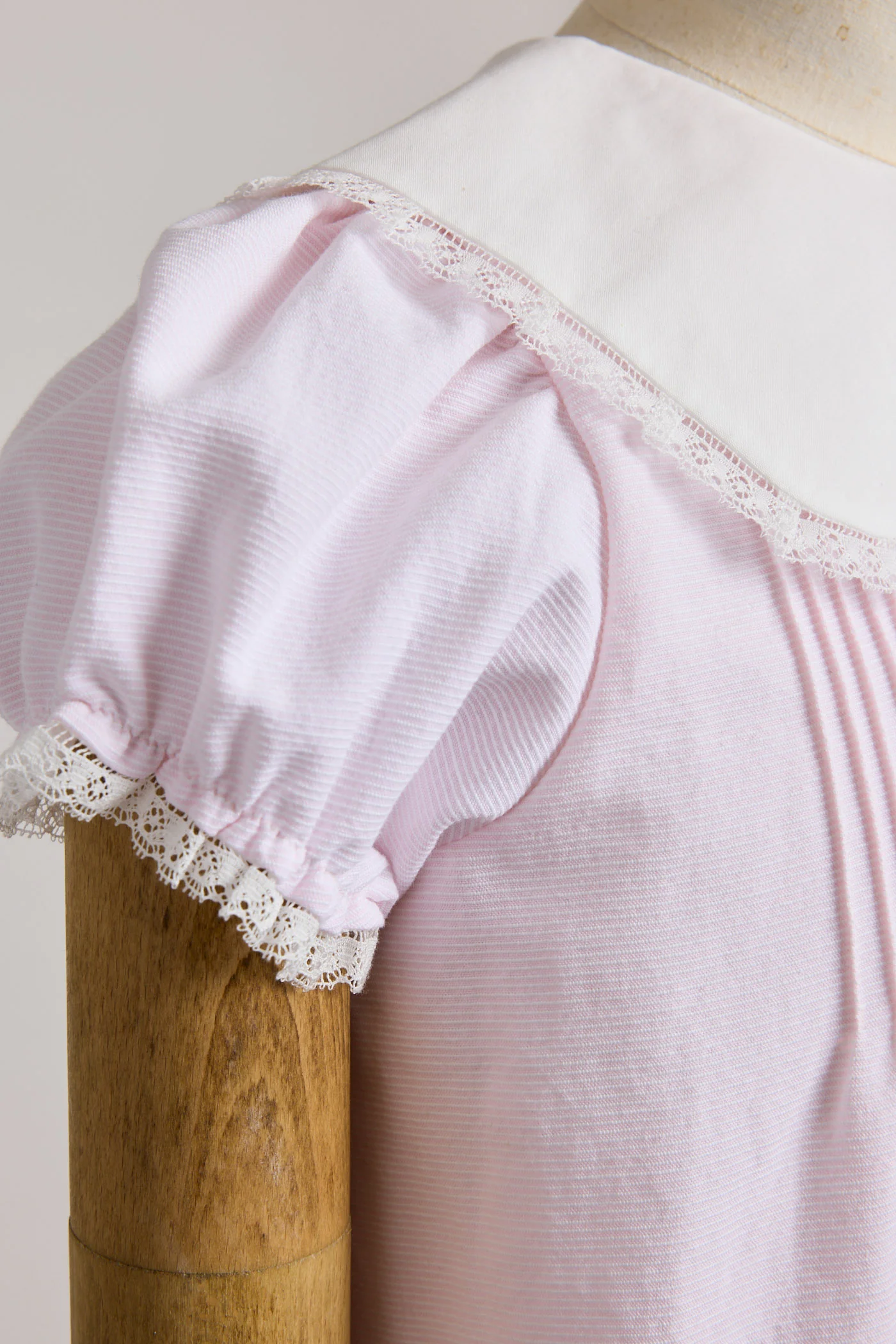 Bubble Dress in Plain Stripes Pink - Image 4