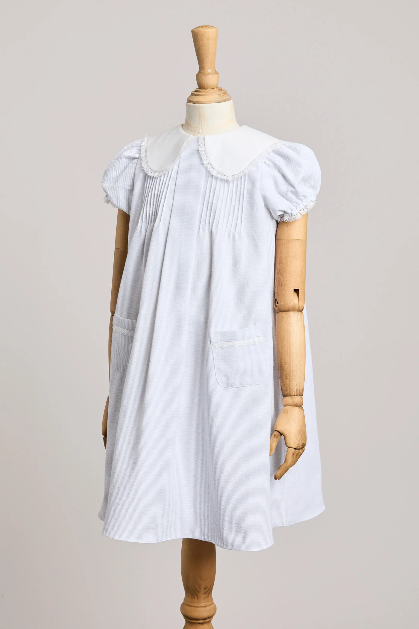 Bubble Dress in Plain Stripes Grey - Image 4