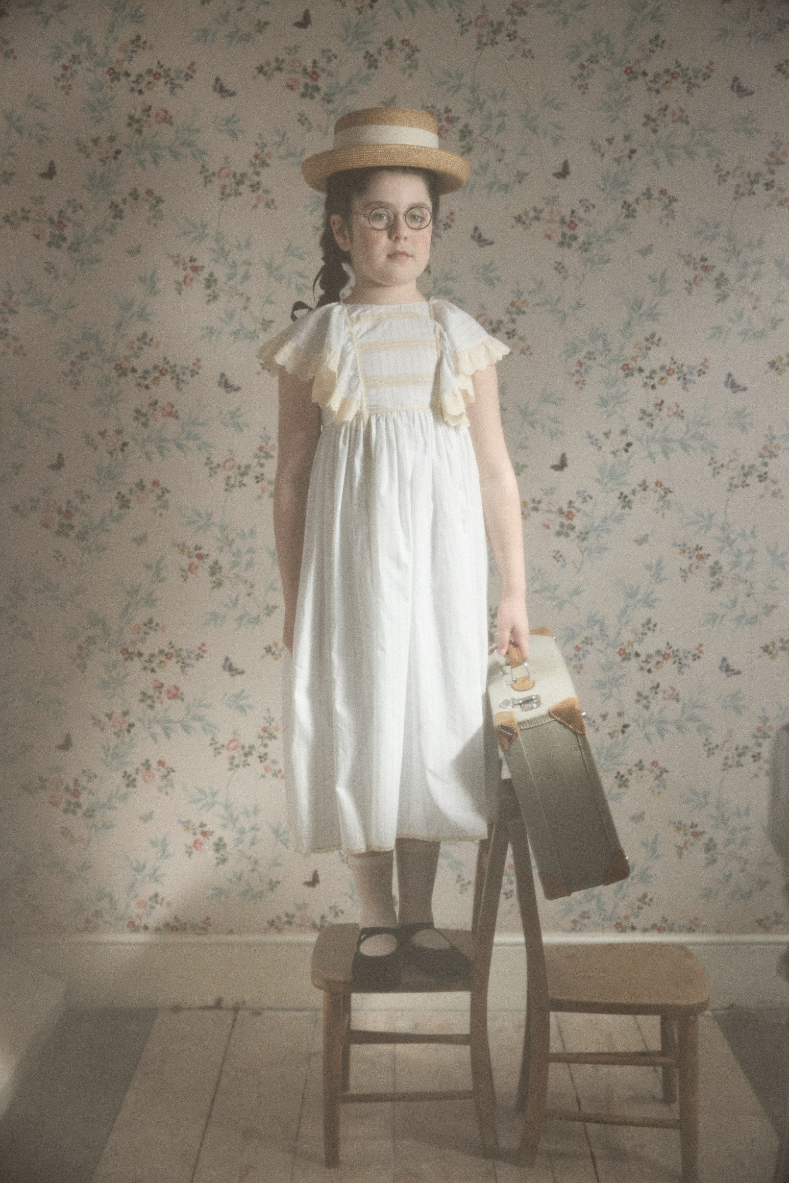 Butterfly Dress Blue Stripes