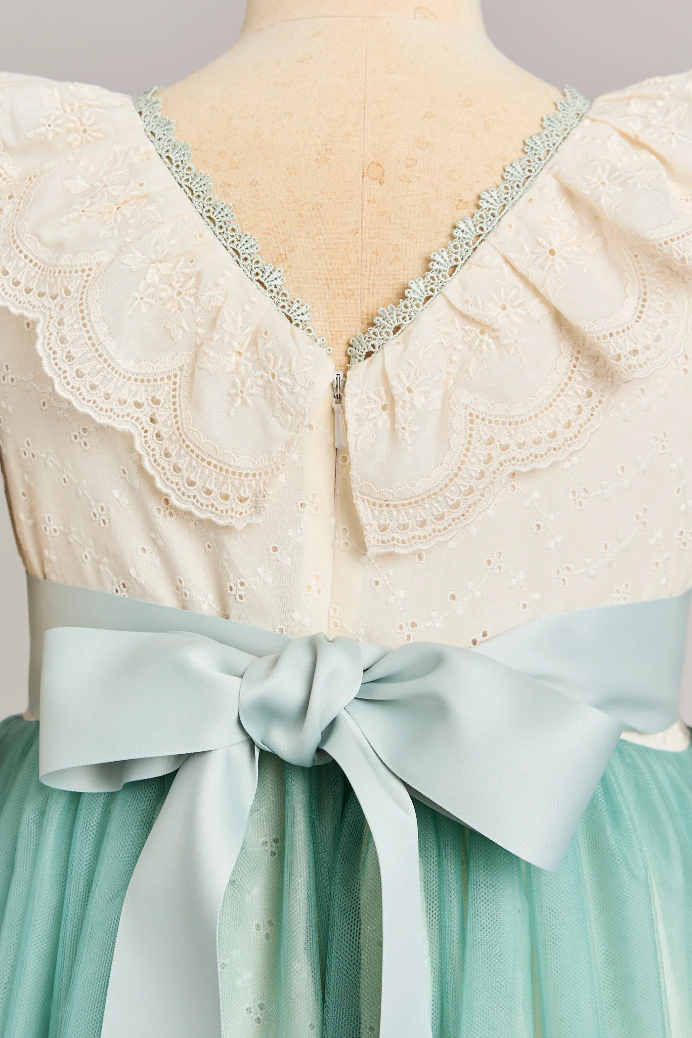 Butterfly Dress in Cream Mint - Image 10