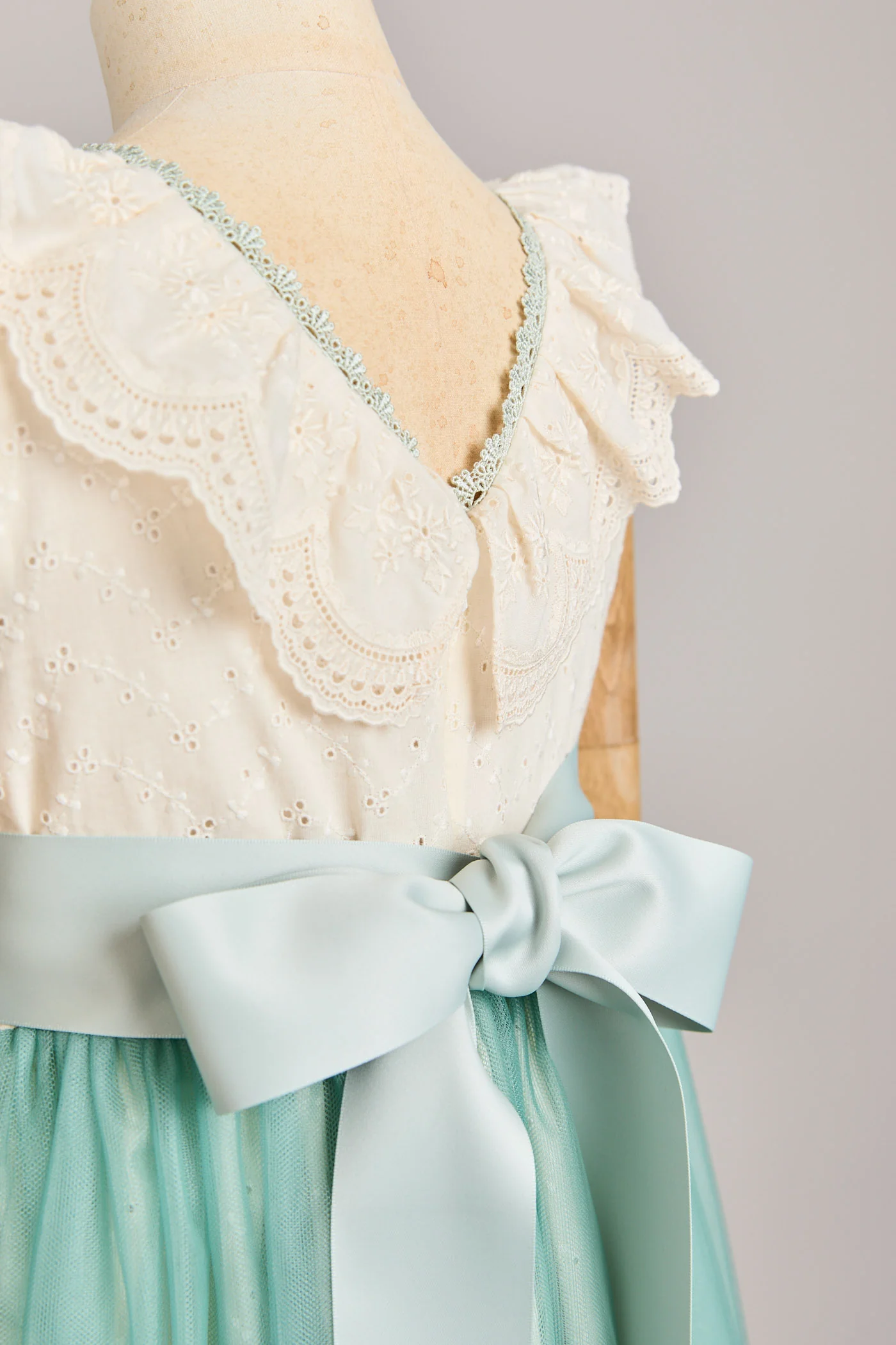 Butterfly Dress in Cream Mint - Image 19
