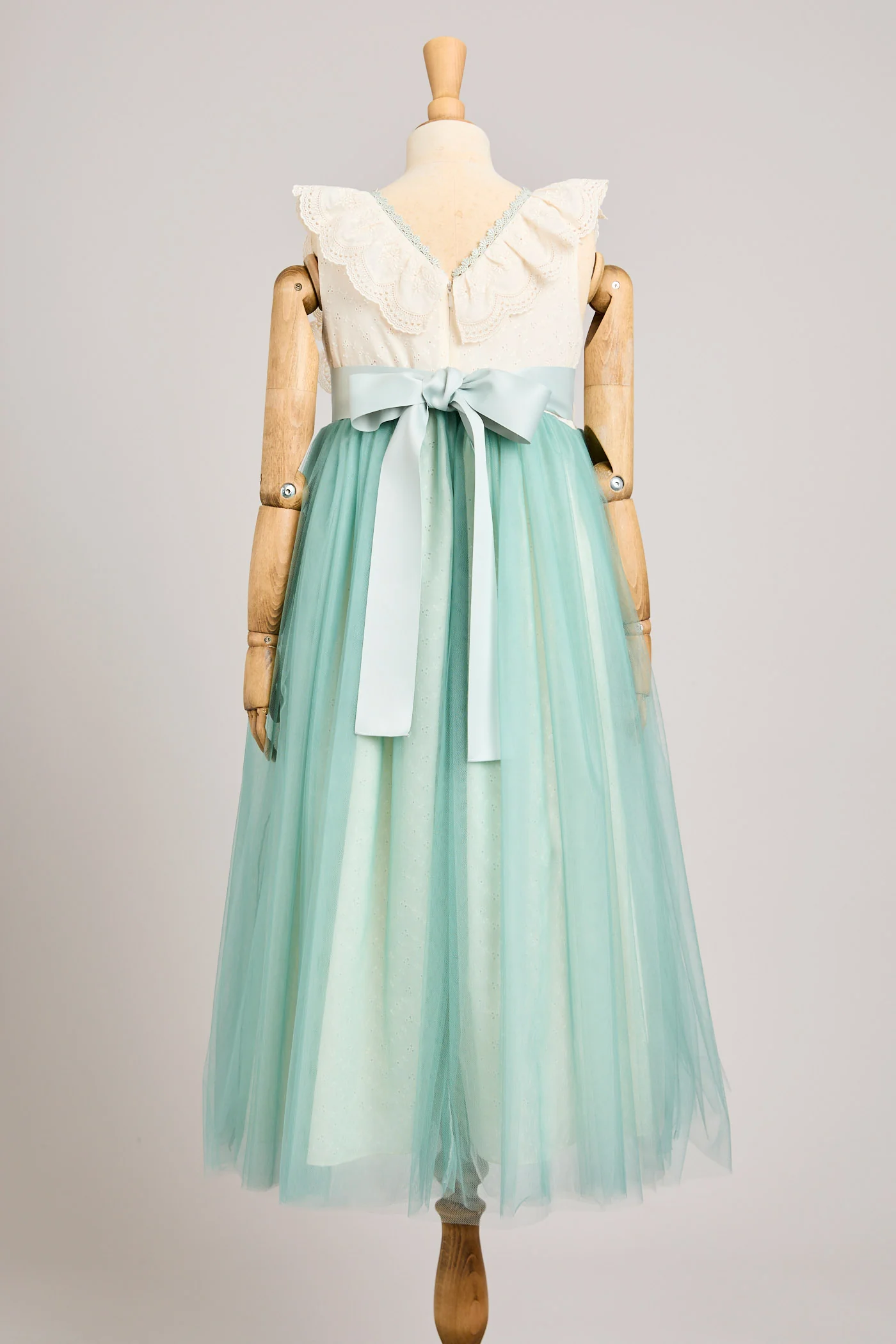 Butterfly Dress in Cream Mint - Image 3