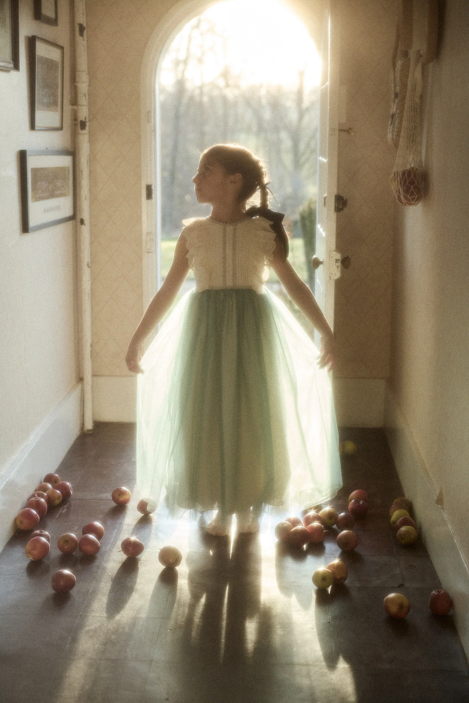 Butterfly Dress in Cream Mint - Image 4