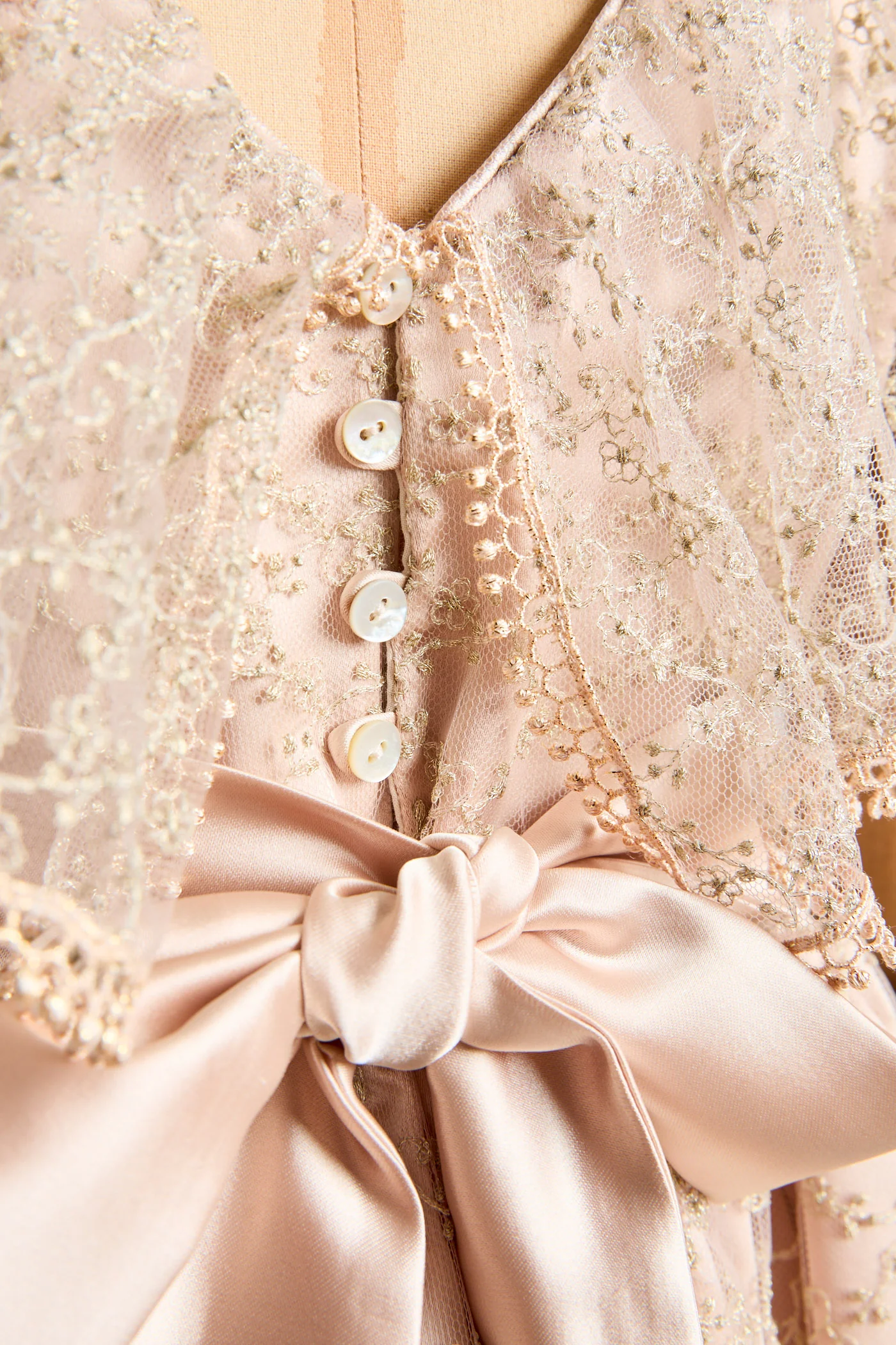 Butterfly Dress in Gold Lace - Image 5