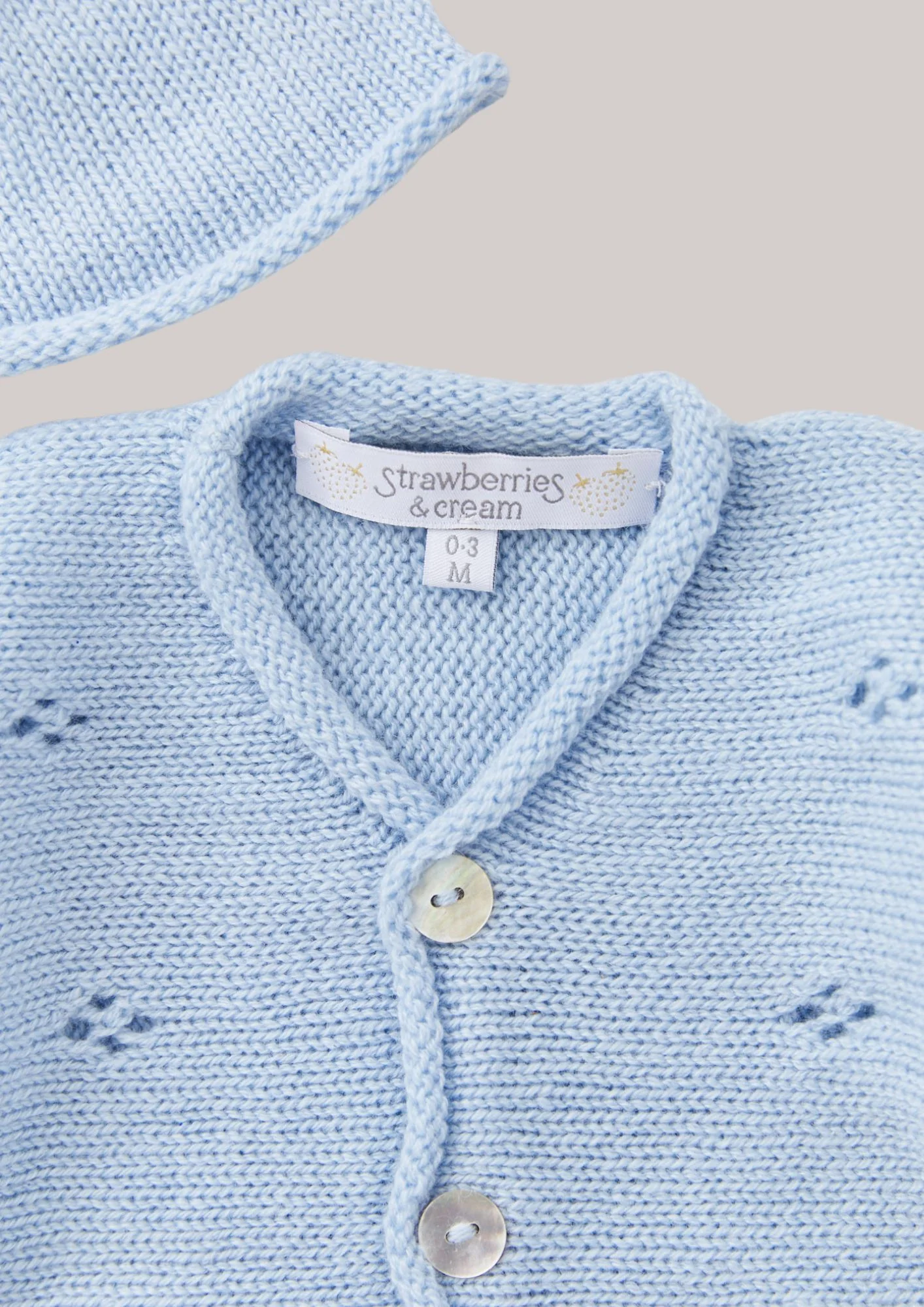 Cashmere Diamond 3 Pieces, cardigan set in Baby Blue - Image 3