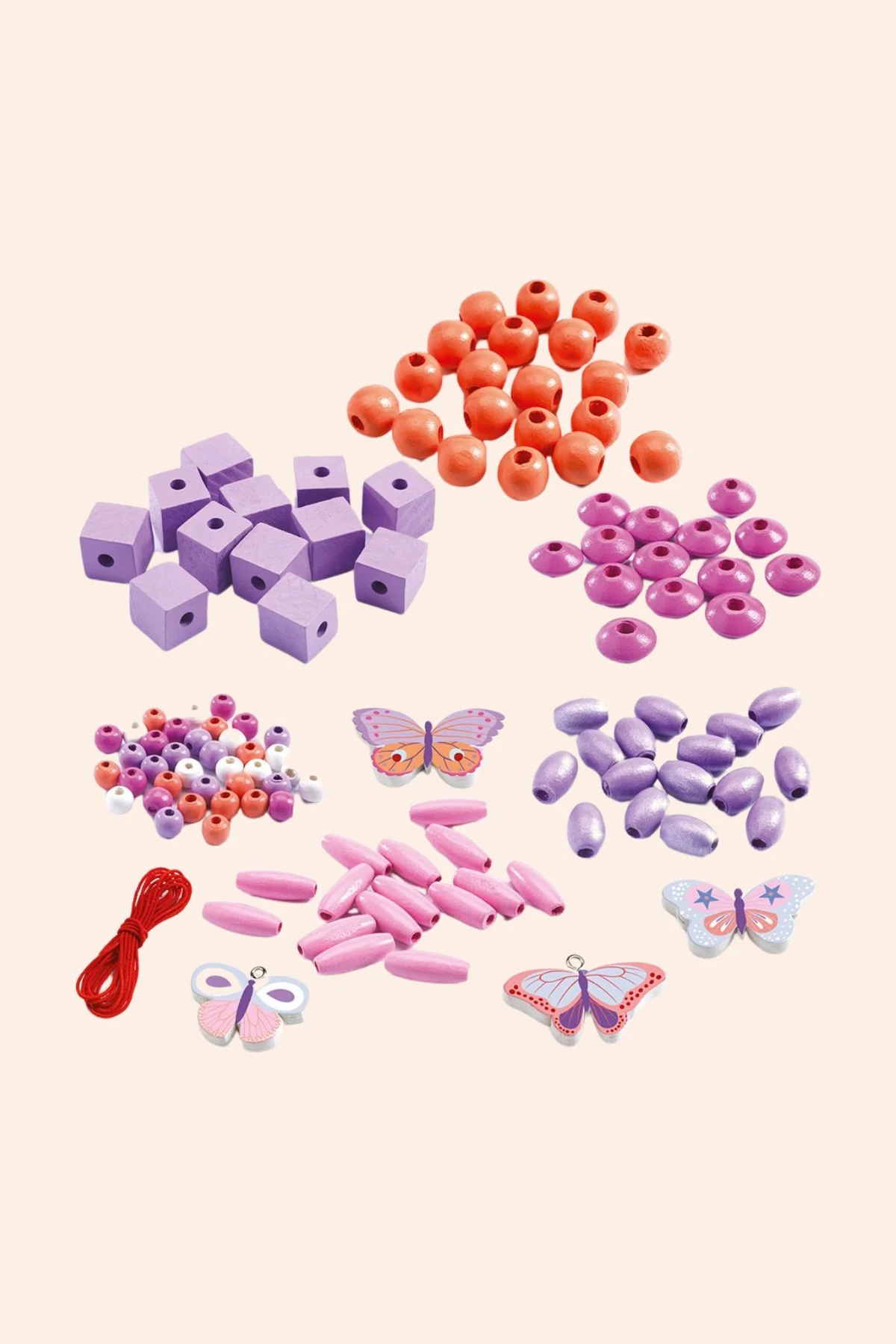 Djeco - 400 Wooden Beads - Butterflies - Image 2