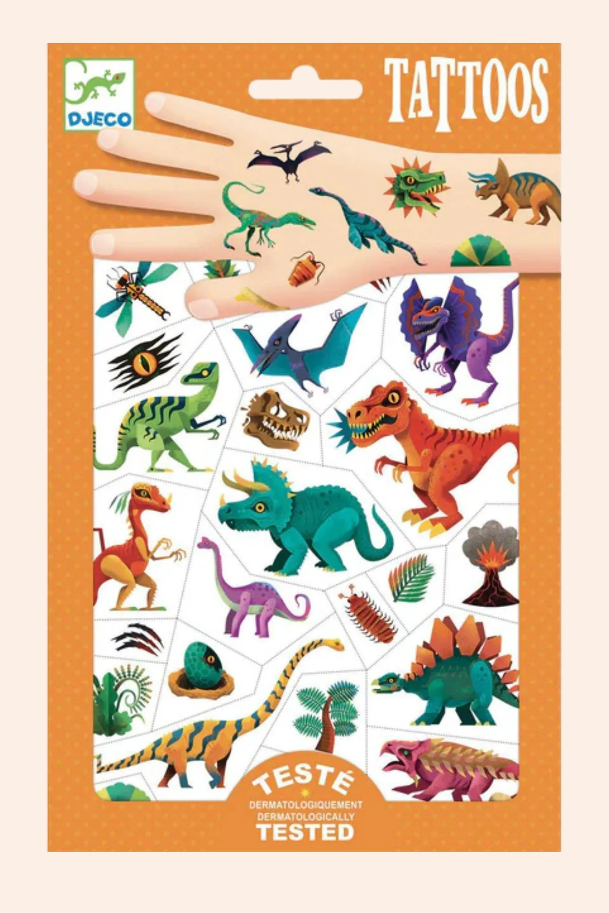 Djeco - 50 Tattoos, Dino Club - temporary tattoos