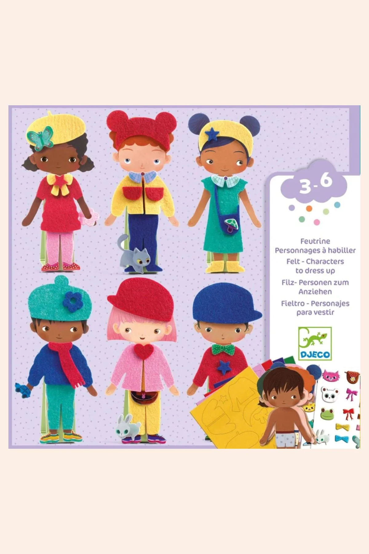 Djeco - Felt - Characters To Dress Up