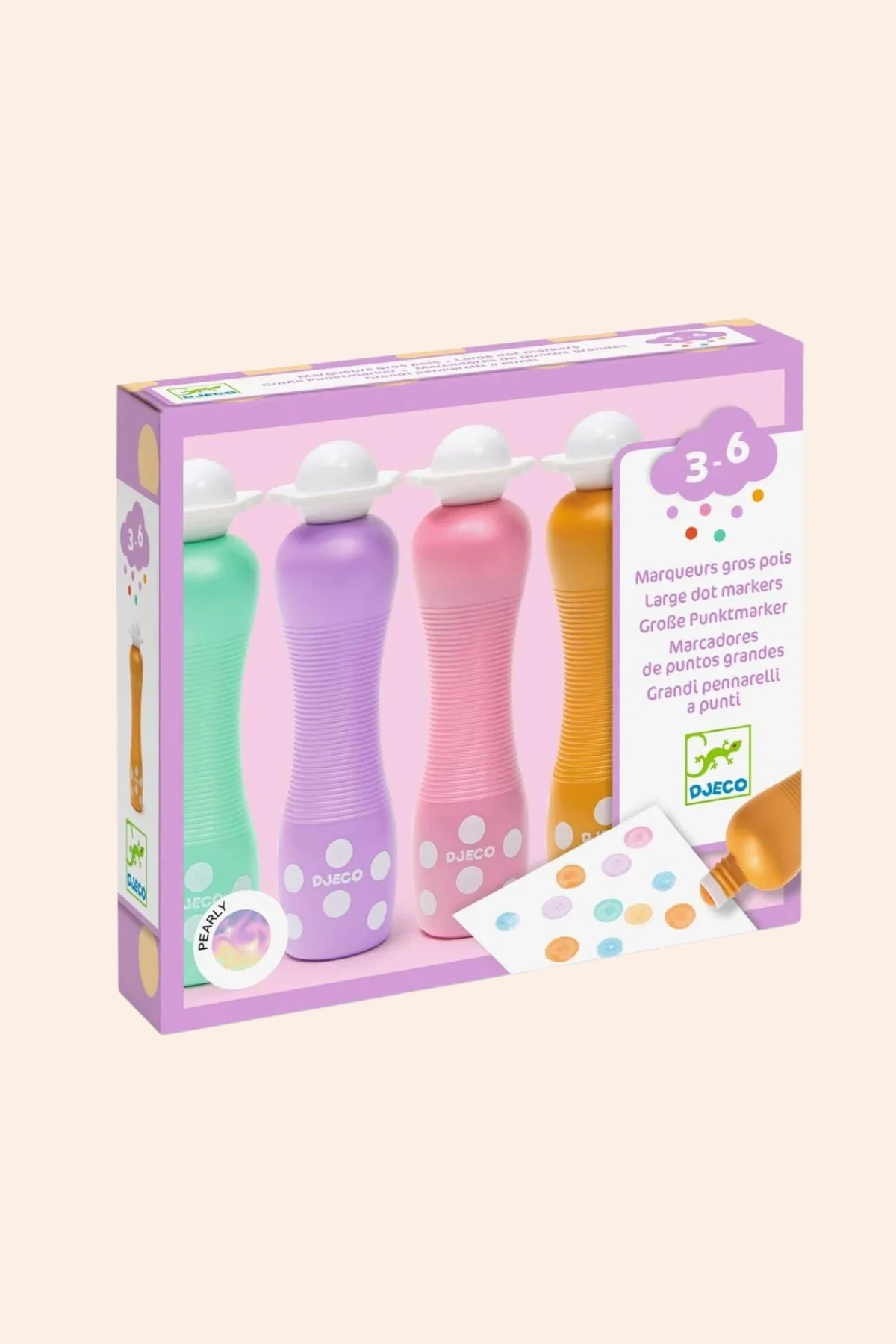 Djeco - Felts - Large Dot Markers - Pearly