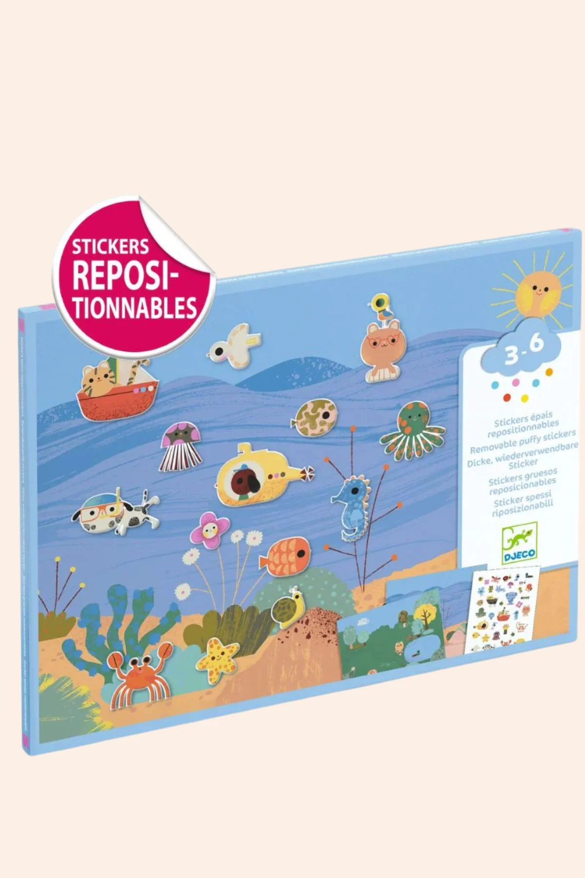 Djeco - Removable Puffy Stickers - Summertime