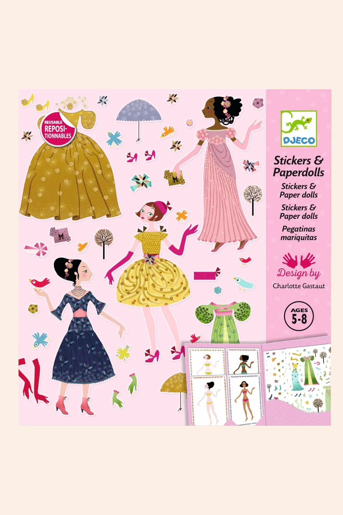 Djeco - Stickers and Paperdolls - Dresses Through the Seasons