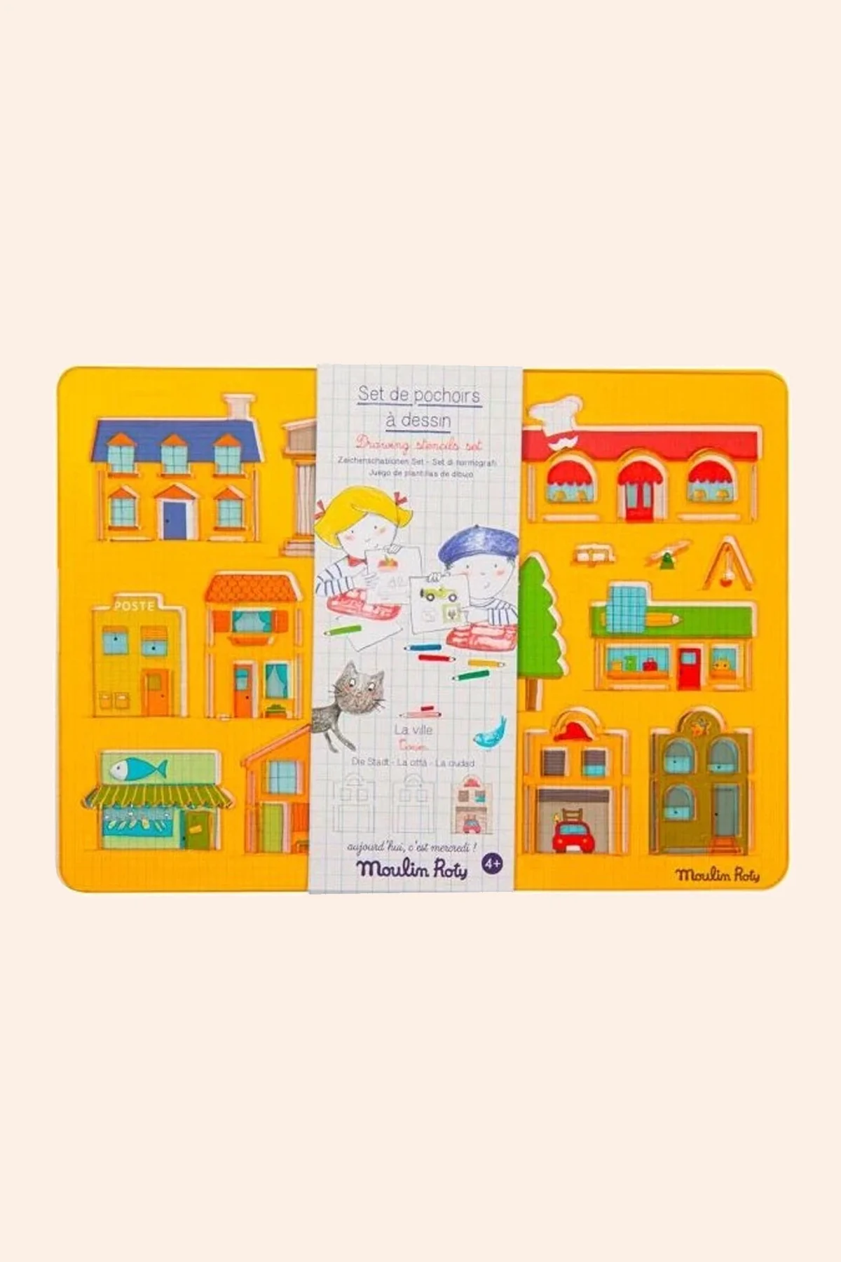 Moulin Roty - Drawing Stencil Sets - City