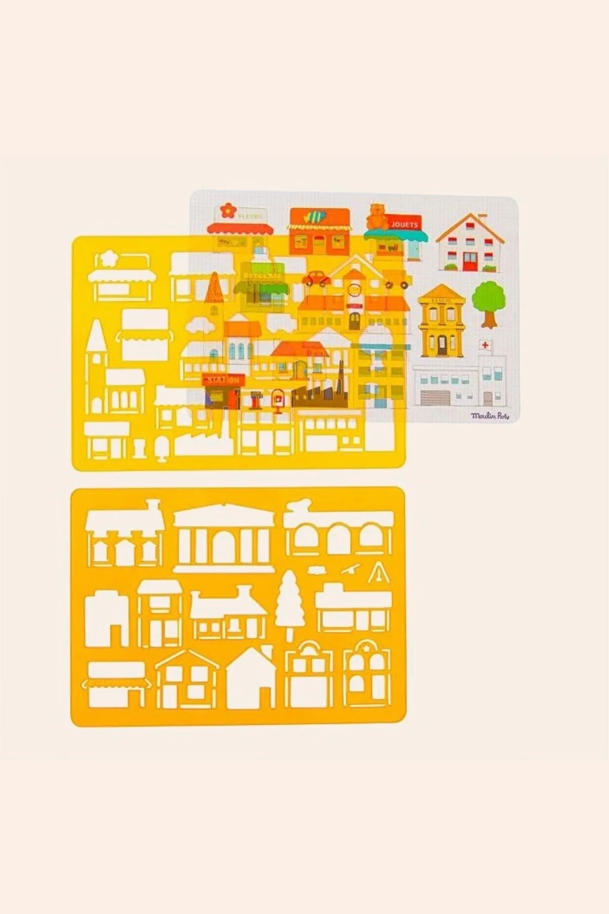 Moulin Roty - Drawing Stencil Sets - City - Image 2