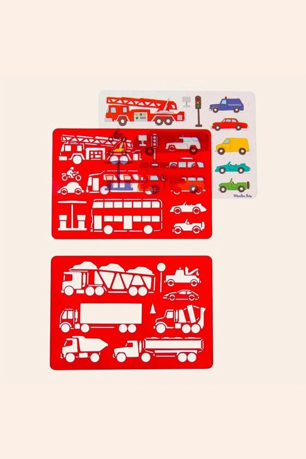 Moulin Roty - Drawing Stencil Sets - Vehicles - Image 2