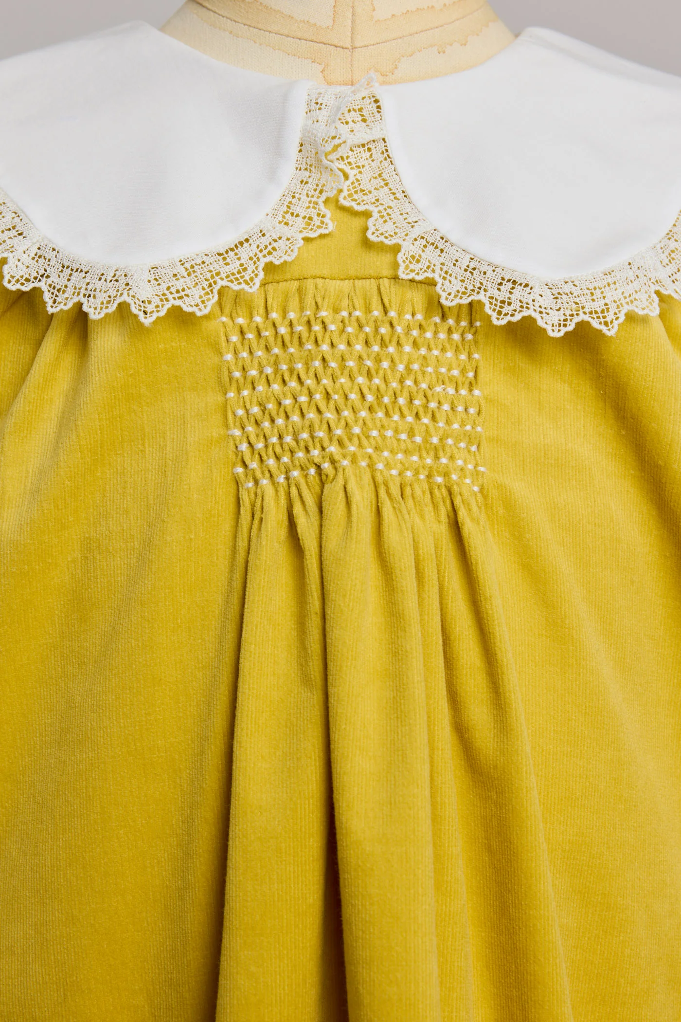 Popcorn Dress in Yellow Babycord - Image 3