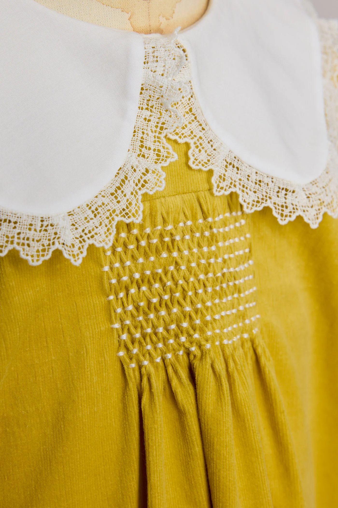 Popcorn Dress in Yellow Babycord - Image 4