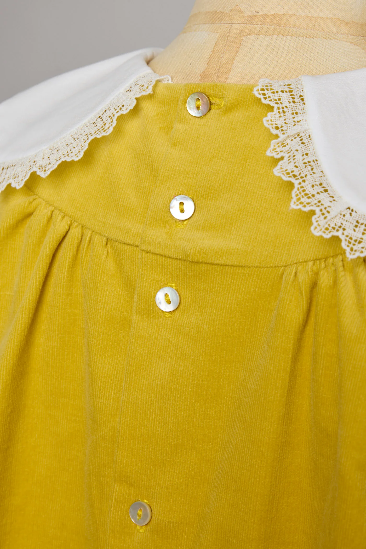 Popcorn Dress in Yellow Babycord - Image 7