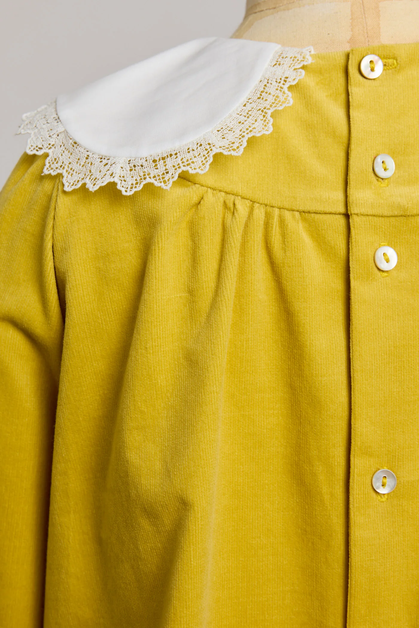 Popcorn Dress in Yellow Babycord - Image 8