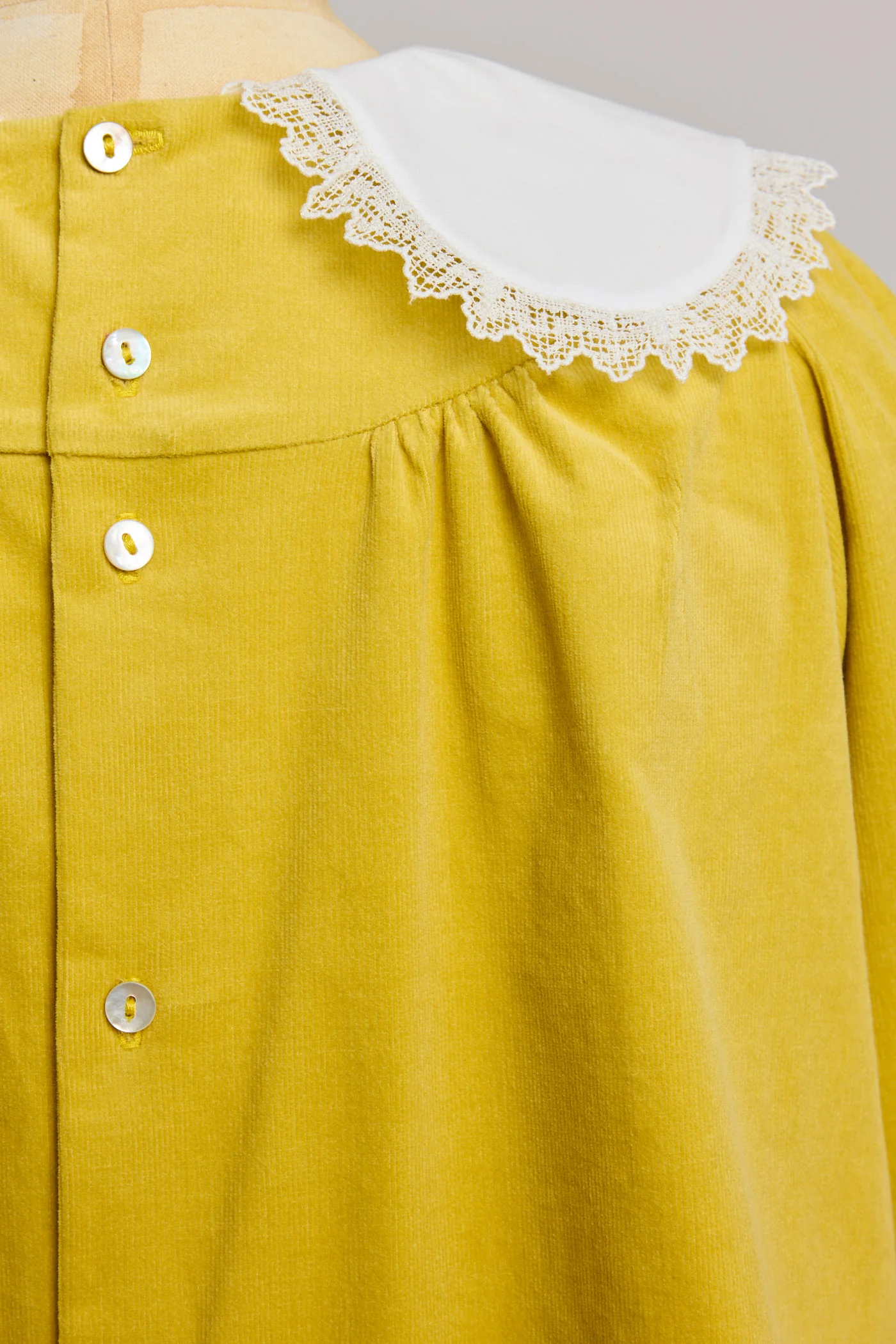 Popcorn Dress in Yellow Babycord - Image 9