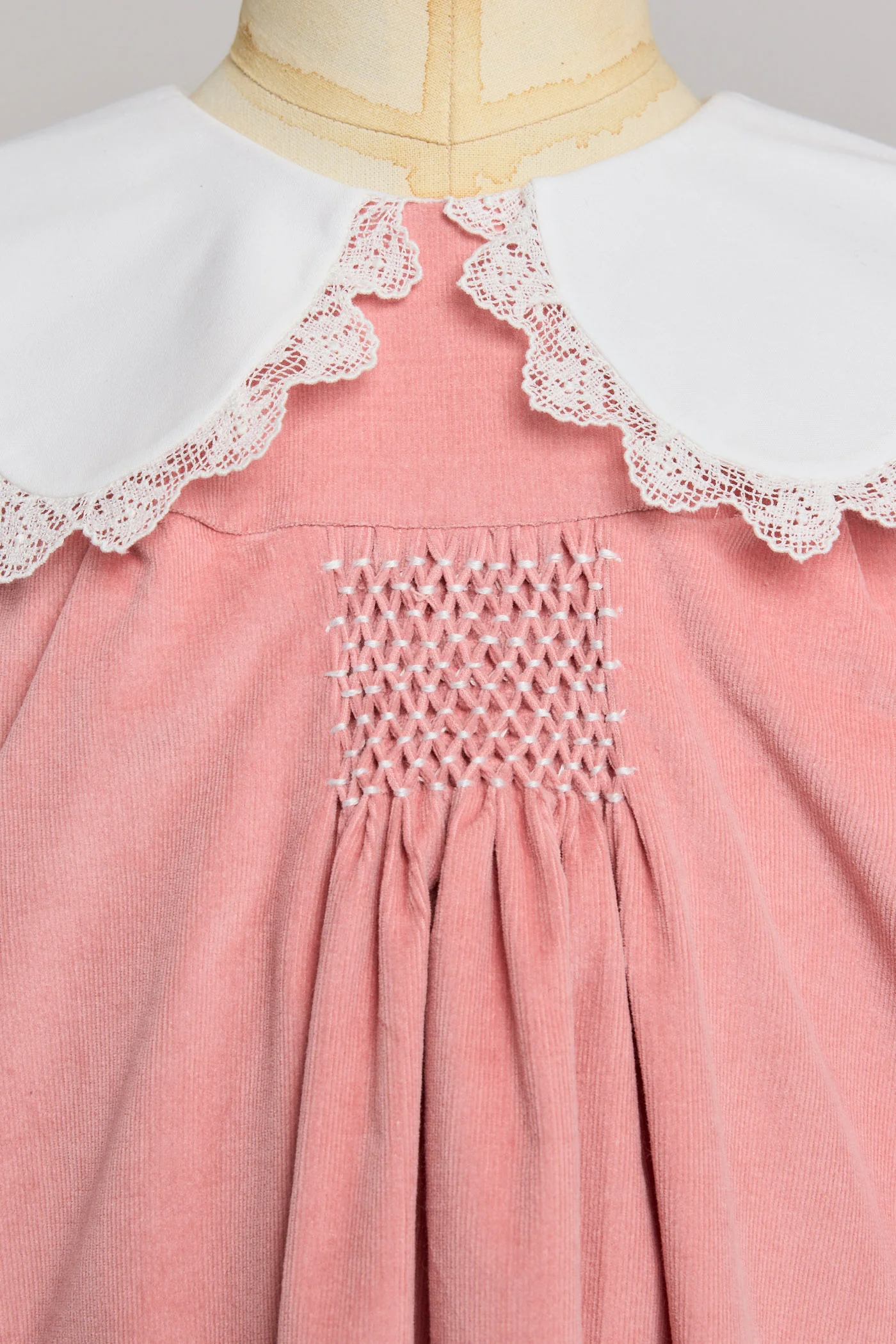 Popcorn Dress in Pink Babycord - Image 3