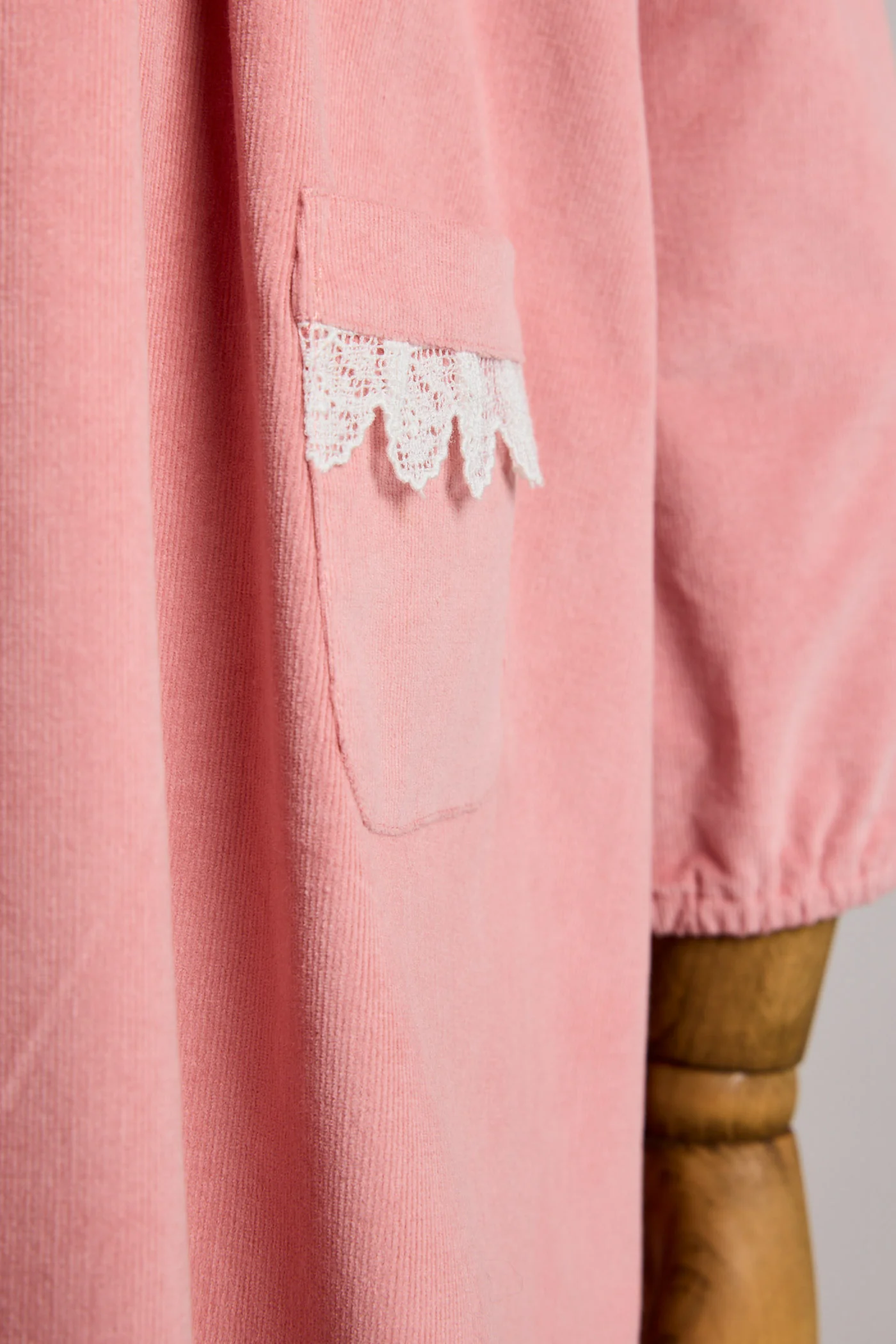 Popcorn Dress in Pink Babycord - Image 5