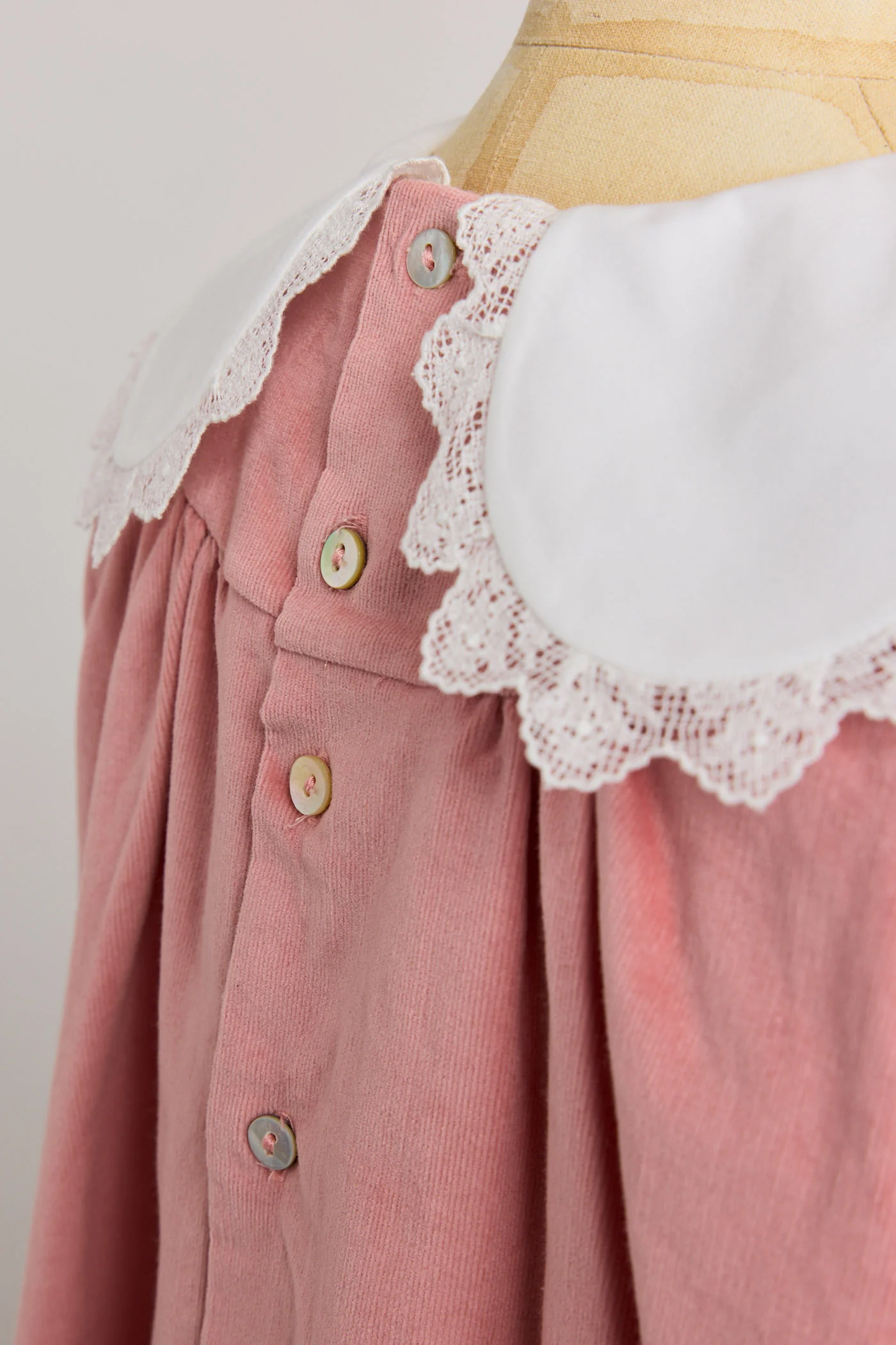 Popcorn Dress in Pink Babycord - Image 7
