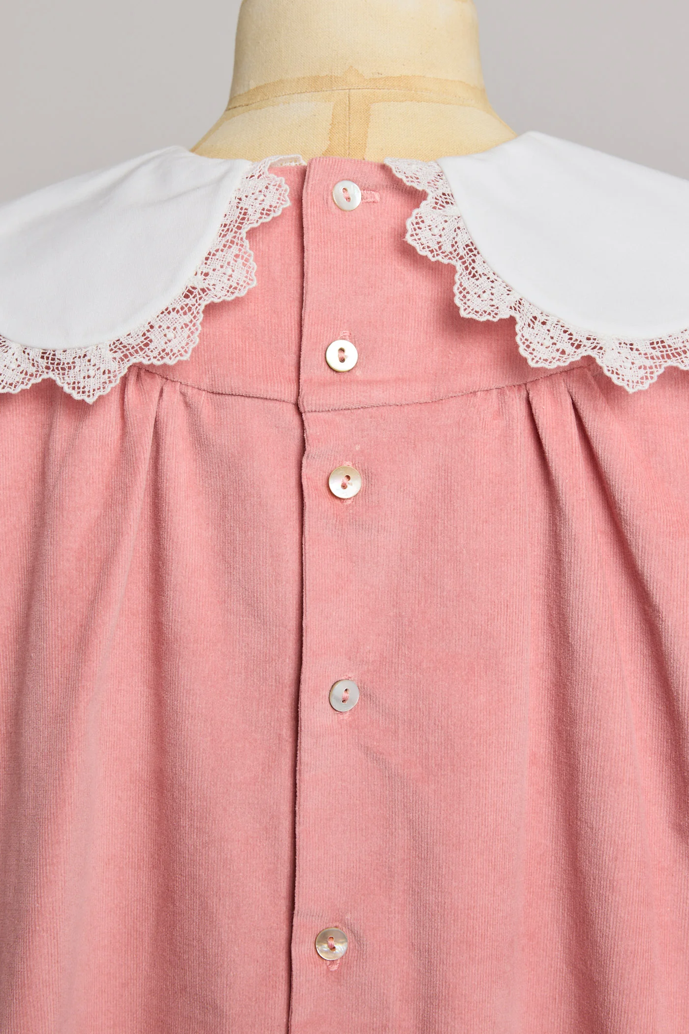Popcorn Dress in Pink Babycord - Image 8