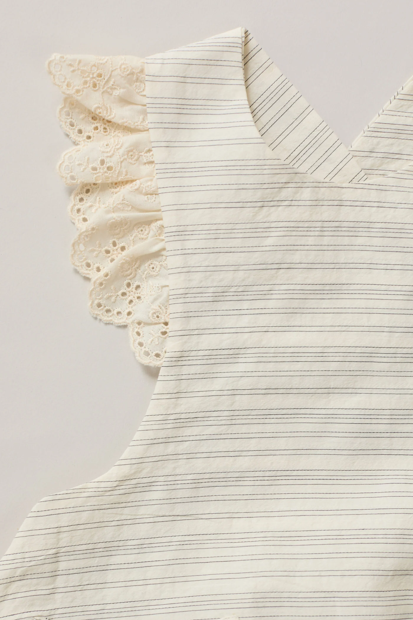 Baby Lace Pinafore in Black & Cream Stripes - Image 3